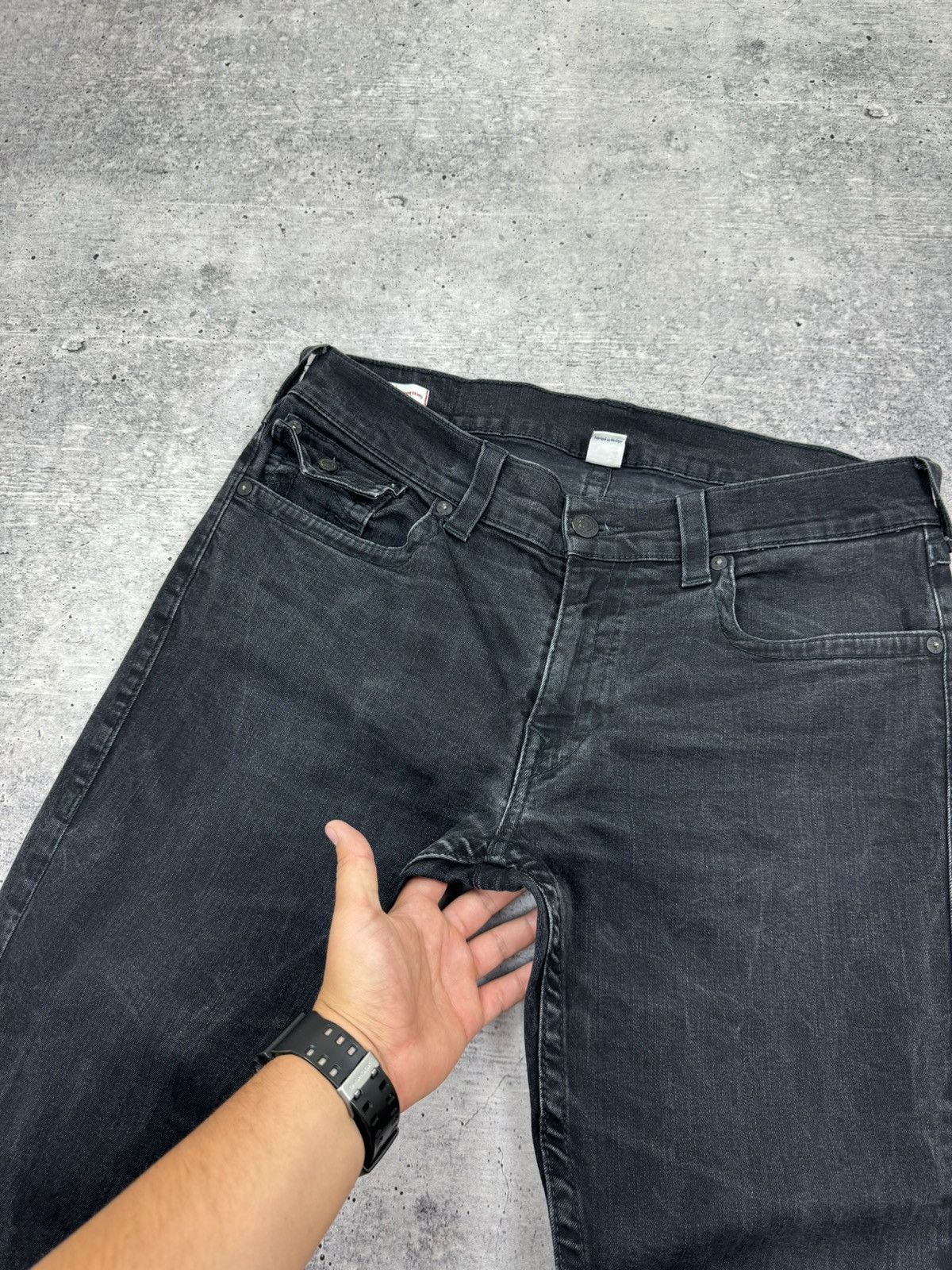 True Religion Vintage True Religion Rocco Black Stonewashed Denim Jeans 36 Size US 36 / EU 52 - 12 Thumbnail