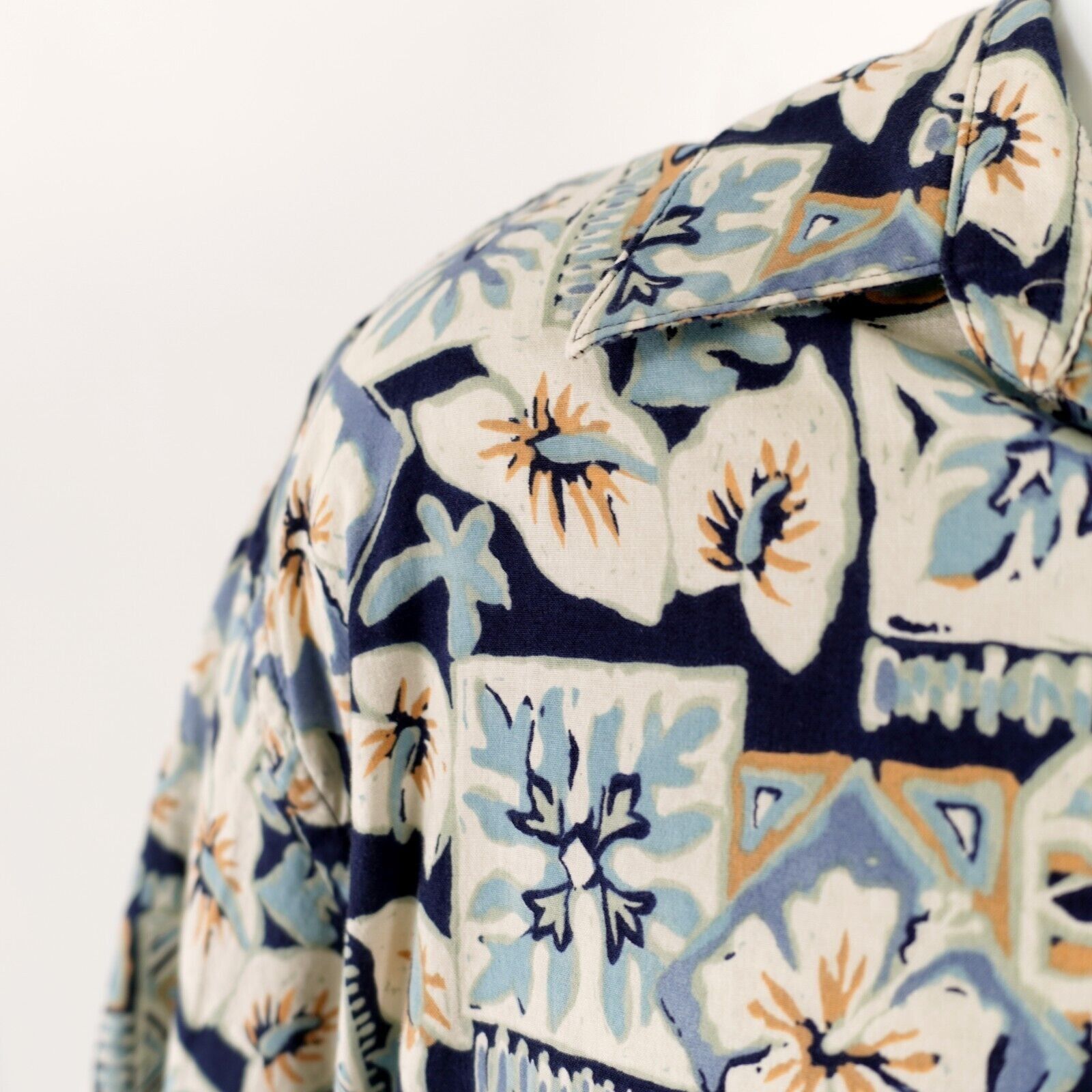 Pierre Cardin Pierre Cardin Large Blue Cotton Floral Button Down Tropical Size US L / EU 52-54 / 3 - 4 Thumbnail
