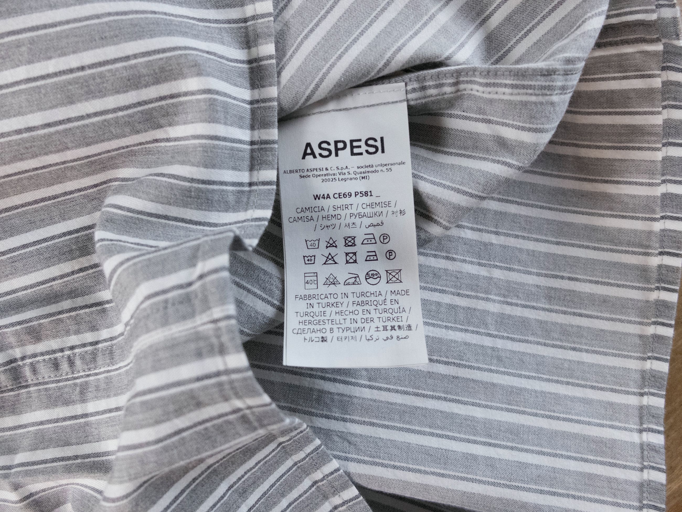 Aspesi ASPESI gray striped flannel cotton dress shirt Size Large Size US L / EU 52-54 / 3 - 6 Thumbnail