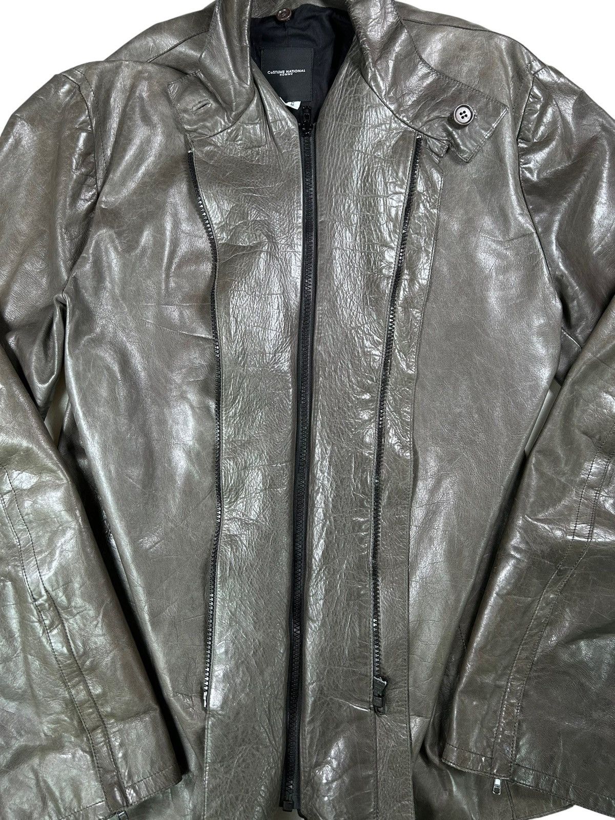 Costume National CoSTUME NATIONAL 2-Way Polished Lamb Leather Blouson (L) Size US L / EU 52-54 / 3 - 6 Thumbnail