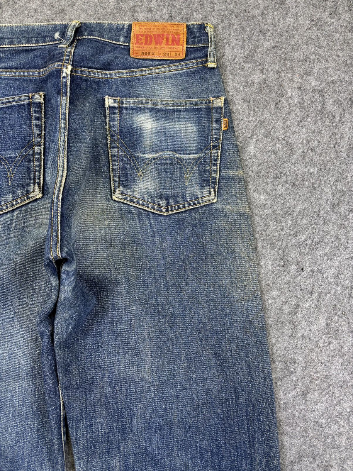 Edwin 💥Wide Selvedge💥Vtg Edwin 505 Wide Blue Wash Denim F964 Size US 28 / EU 44 - 9 Thumbnail