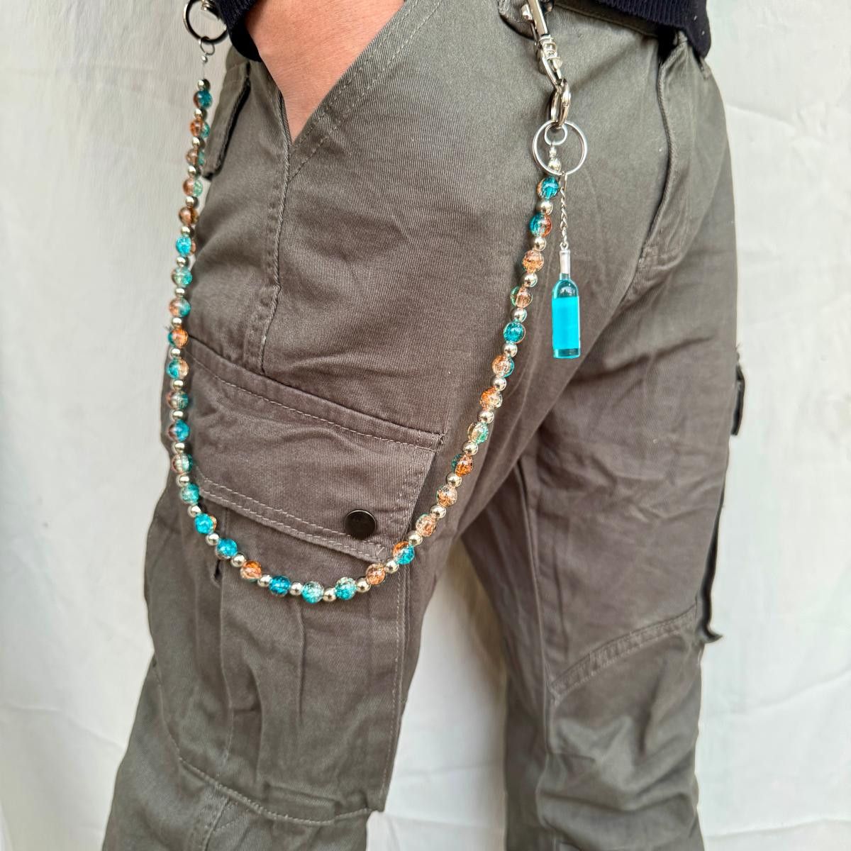 Vintage Wine Bottle Pendant Pants Chain Size ONE SIZE - 1 Thumbnail