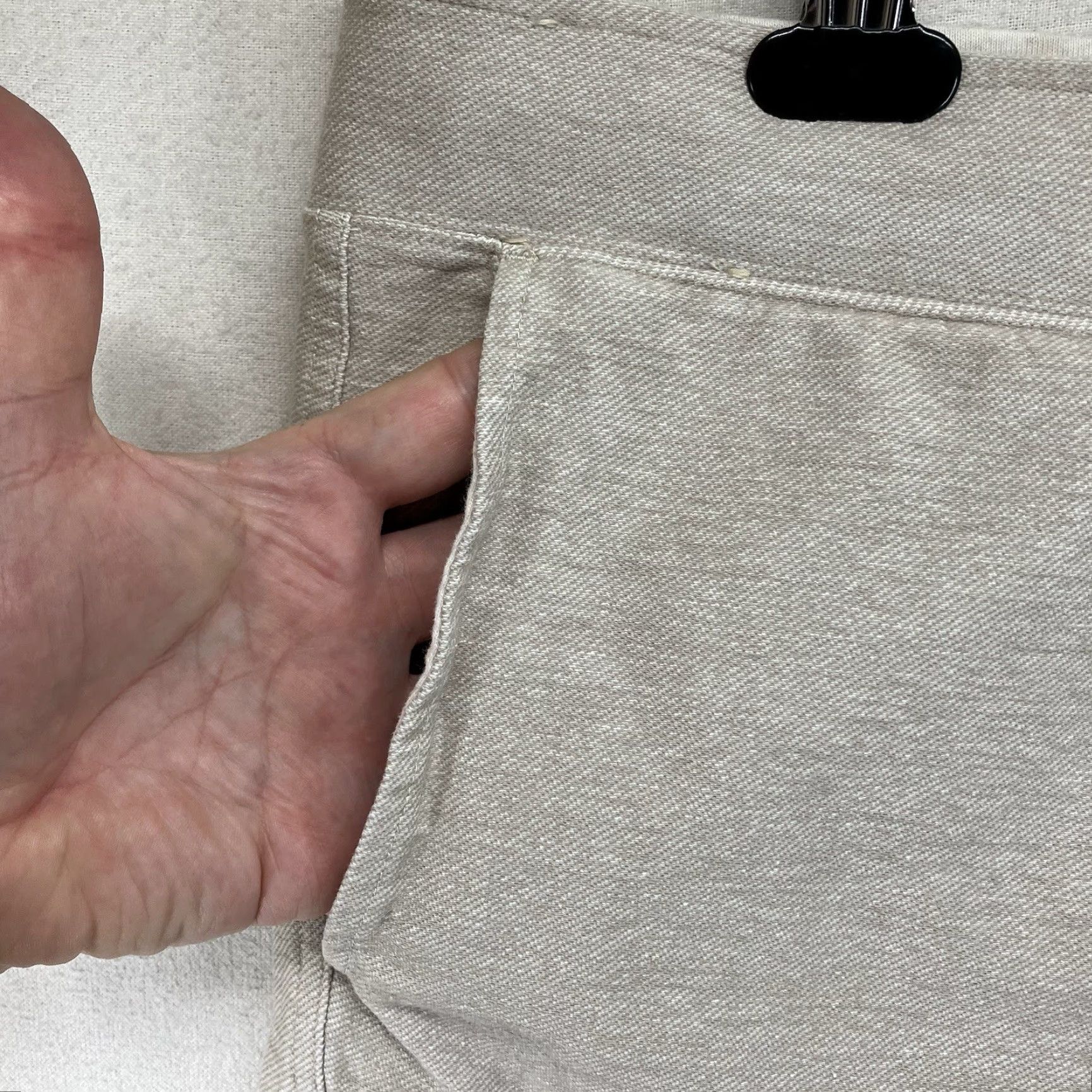 Vintage Crosby & Howard Men's Large Beige Chino Shorts Soft Stretch Drawstring 40x7 Casual Travel Summer Size US 33 - 6 Thumbnail