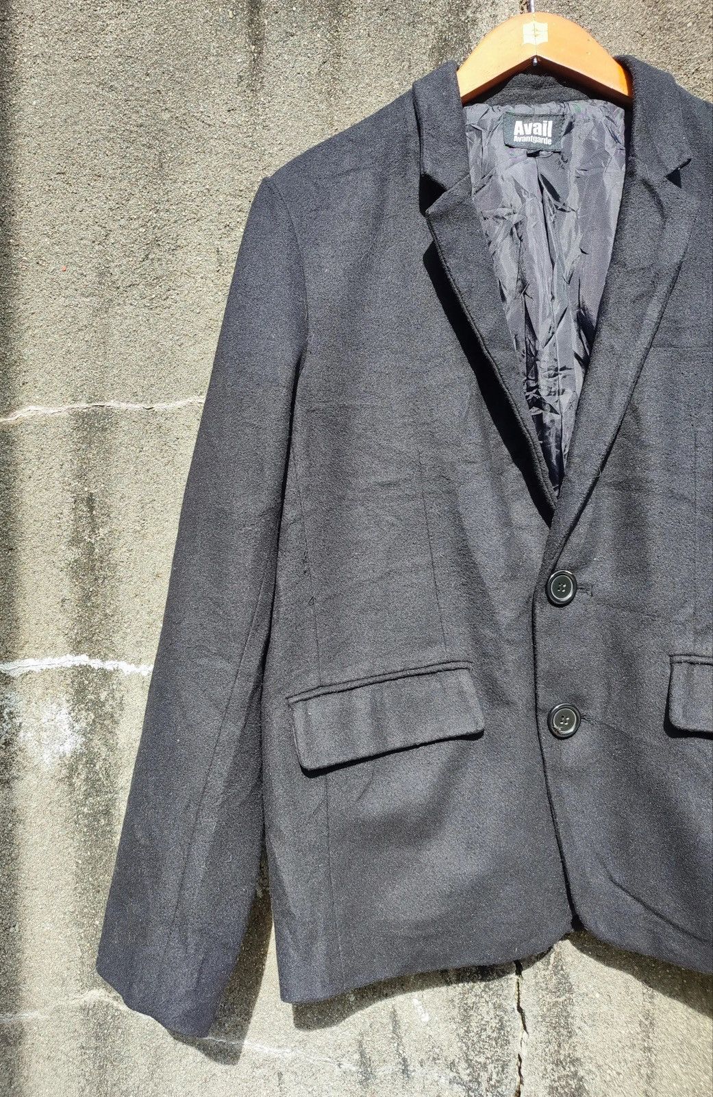Designer × Japanese Brand Avail Avantgarde Black Casual Blazer Size 42R - 3 Thumbnail