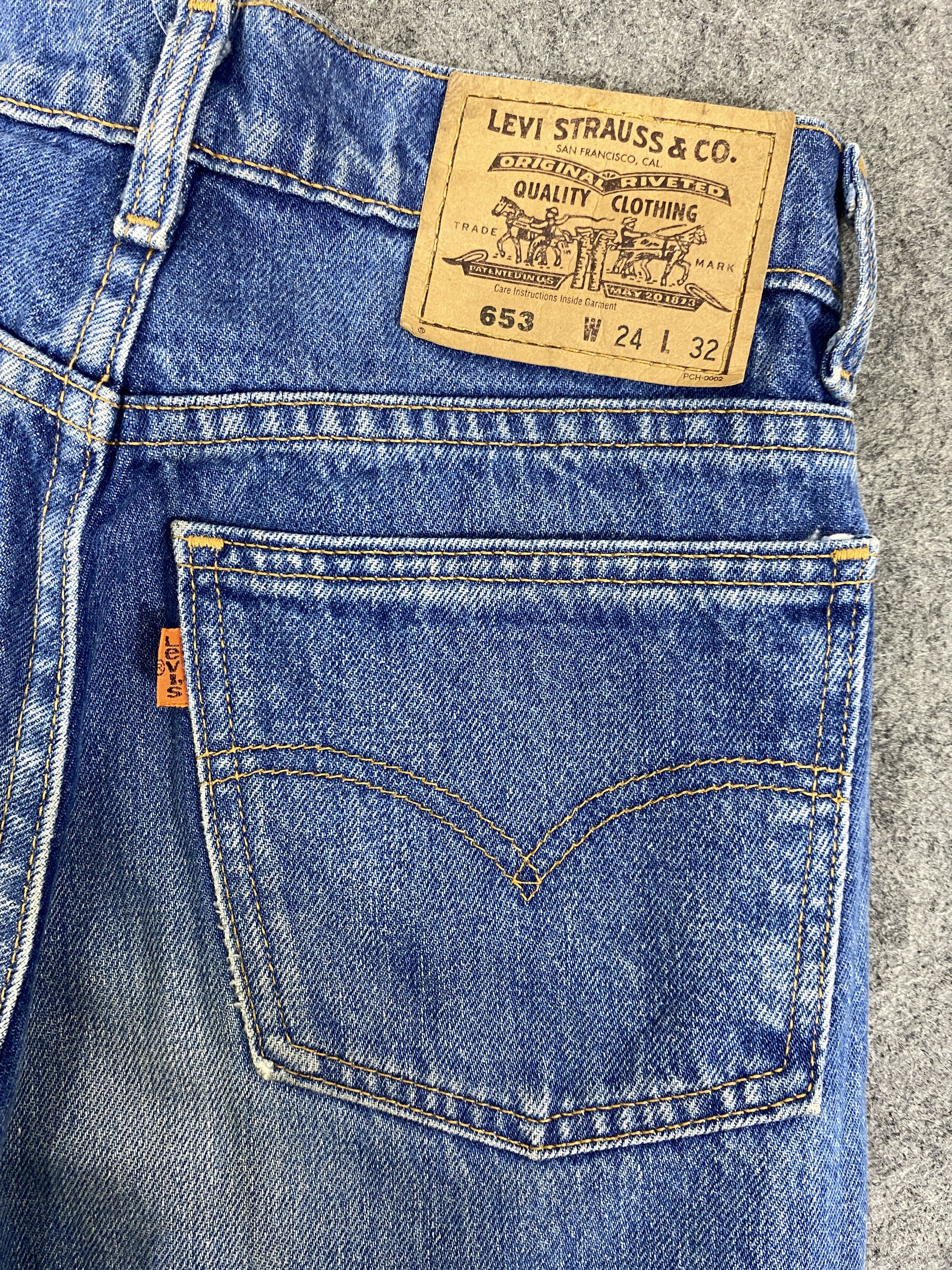 Japanese Brand Blue Vintage Levis 653 Orange Tab Jeans 26x27.5 - JN3229 Size US 26 / EU 42 - 11 Thumbnail