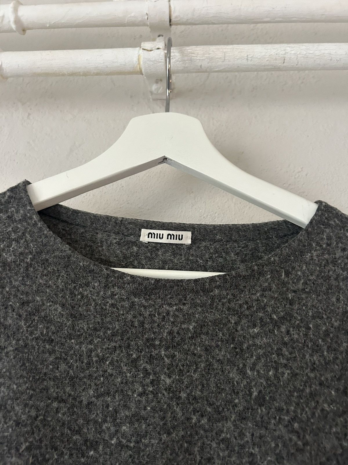 Miu Miu Miu Miu Gray Wool Sweater Size US S / EU 44-46 / 1 - 2 Thumbnail