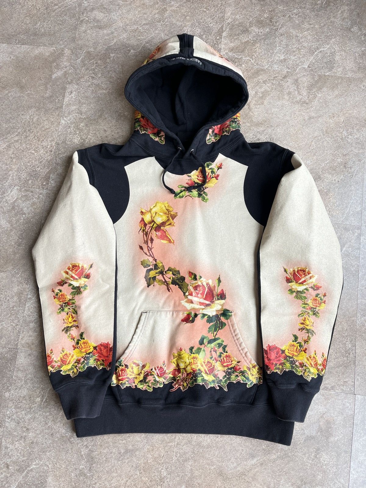 Pre-owned Jean Paul Gaultier X Supreme Jean Paul Gaultier Floral Print Hooded Sweatshirt