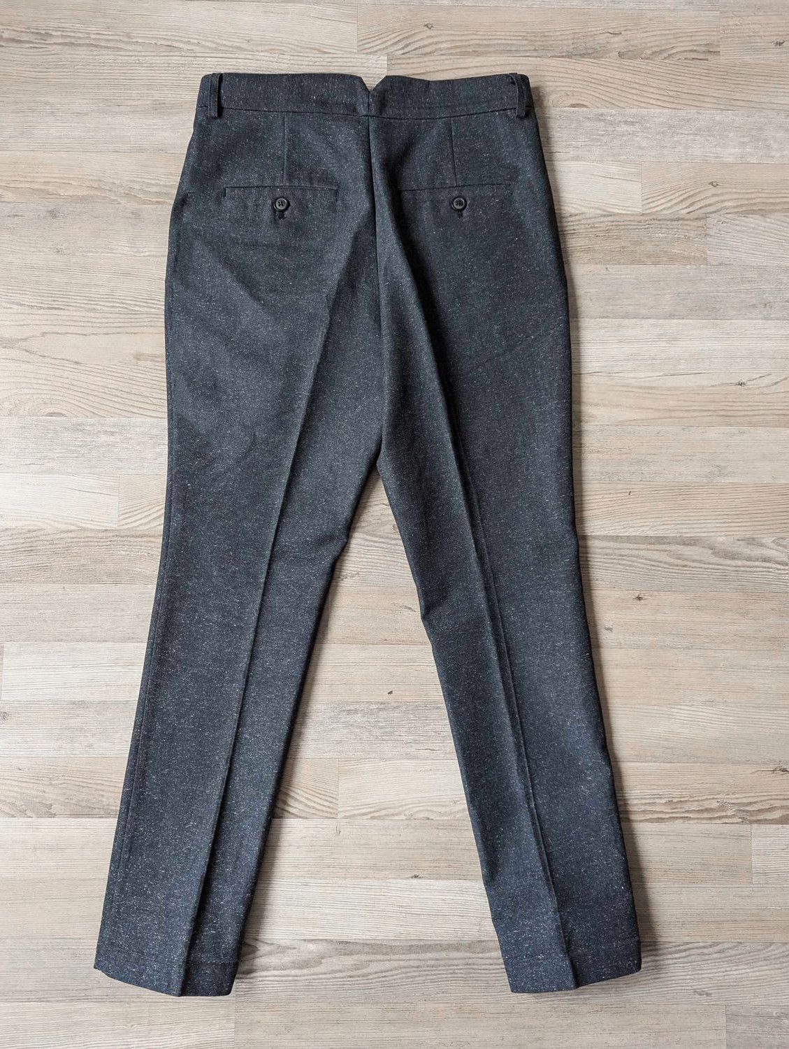 Designer Reunion Chinos Volume Pleat Herringbone Pants Melange Slim Size US 31 - 2 Thumbnail