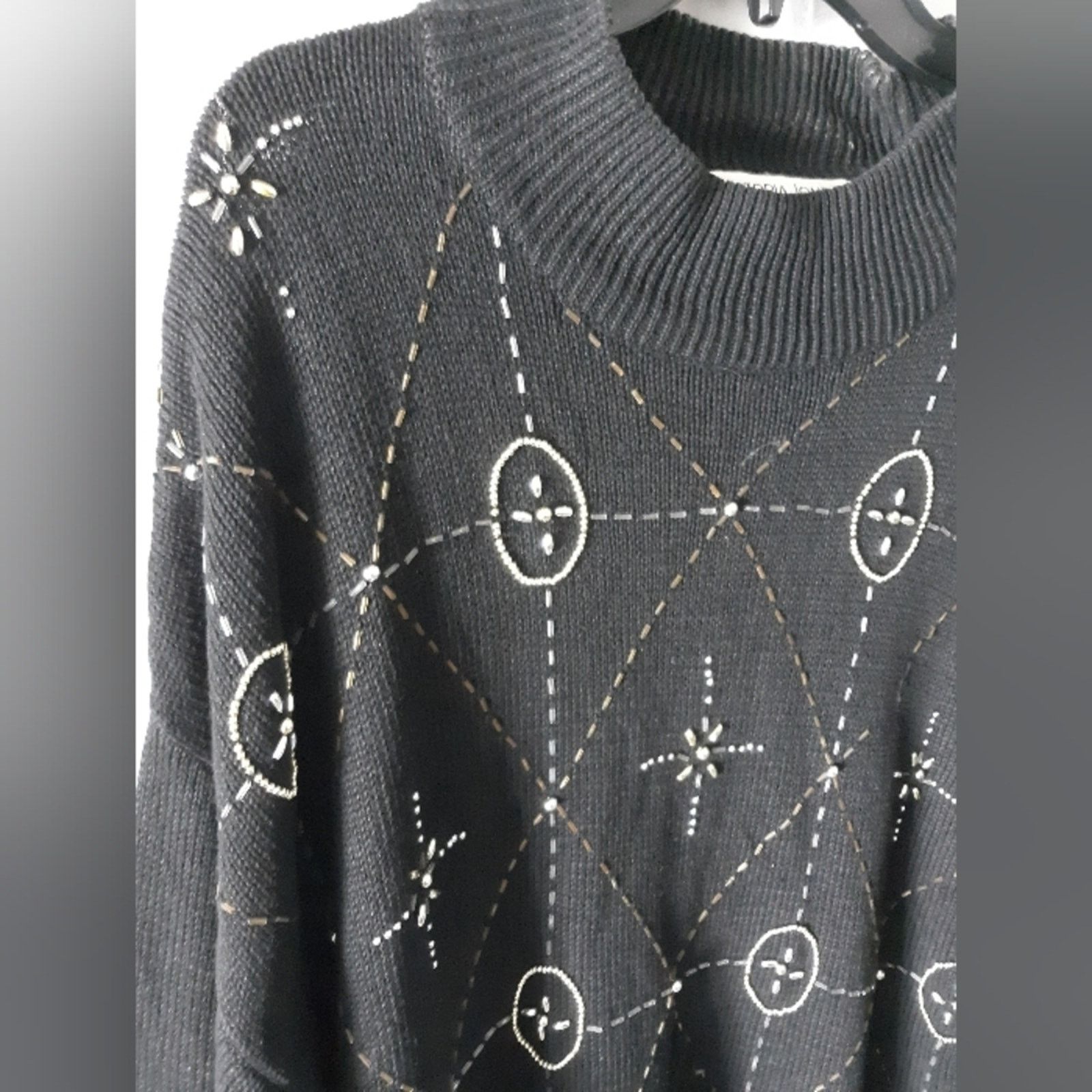 Vintage VTG Victoria Jones Beaded Heavy Sweater Size 3XL / US 20-22 - 4 Thumbnail