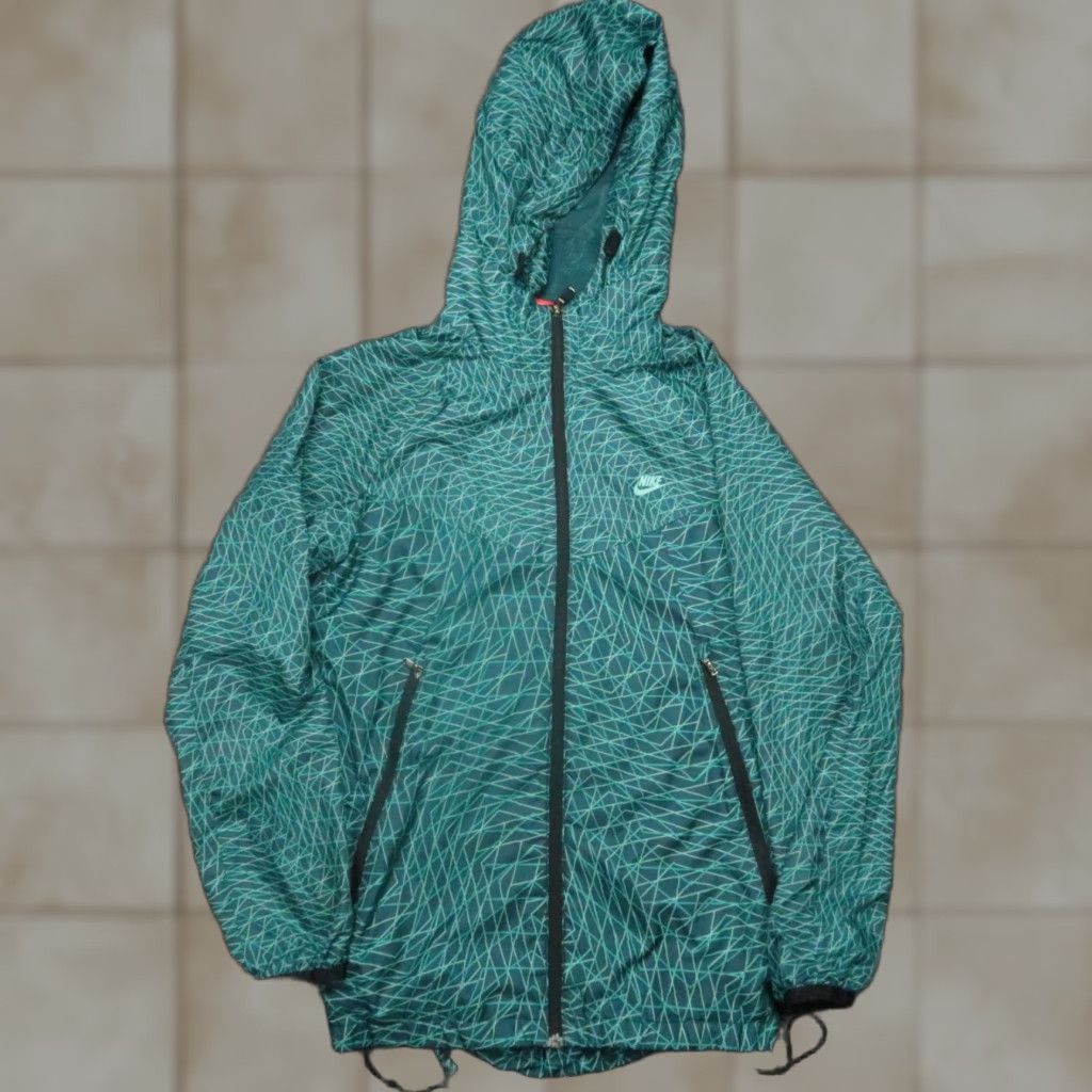 Nike Nike Windrunner Jacket Womens Small Blue Green Hooded Zip Full Pockets Lightweight Windbreaker-Gray? Size S / US 4 / IT 40 - 1 Thumbnail
