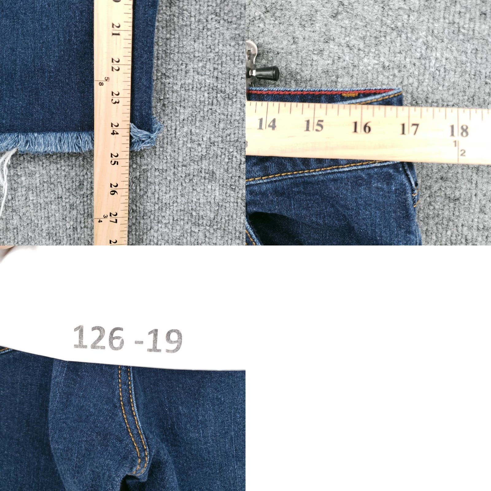 Talbots Talbots Shorts Womens 4 Blue Skimmer Mid Rise Fray Hem Pockets Dark Wash Denim"} Size 24" / US 00 / IT 34 - 8 Thumbnail