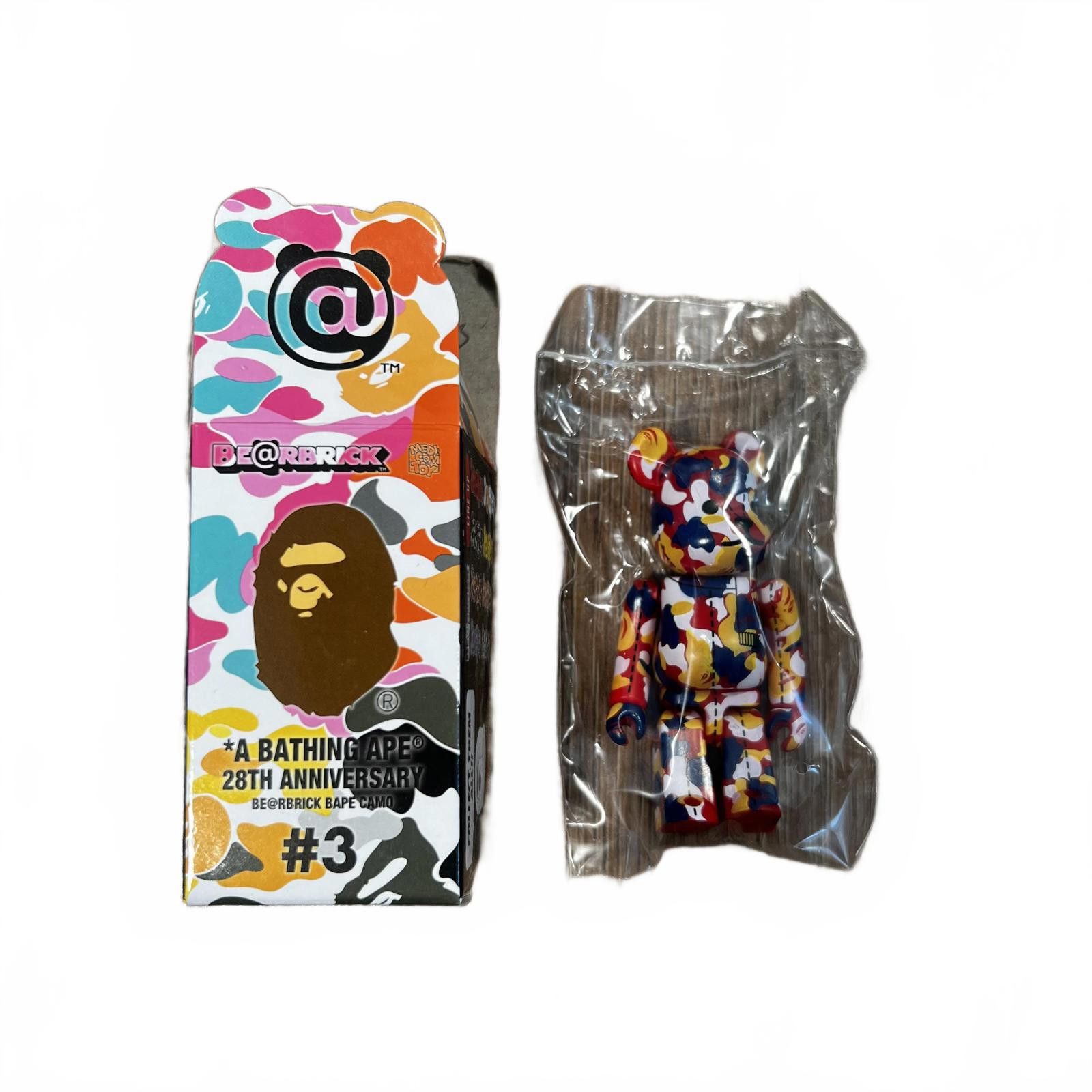 Bape Bearbrick x BAPE 28th Anniversary Camo #3 Red Yellow Blue Size ONE SIZE - 1 Thumbnail
