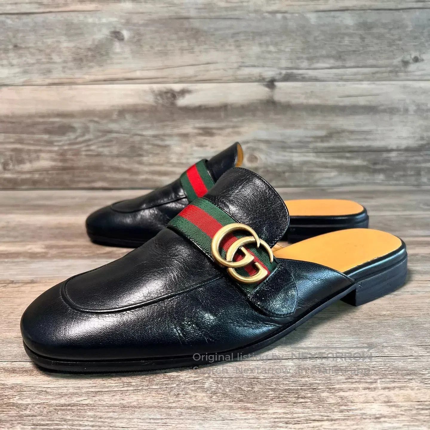 Gucci Black Leather Slip-On Mules. Size US 8.5 / EU 41-42 - 1 Thumbnail
