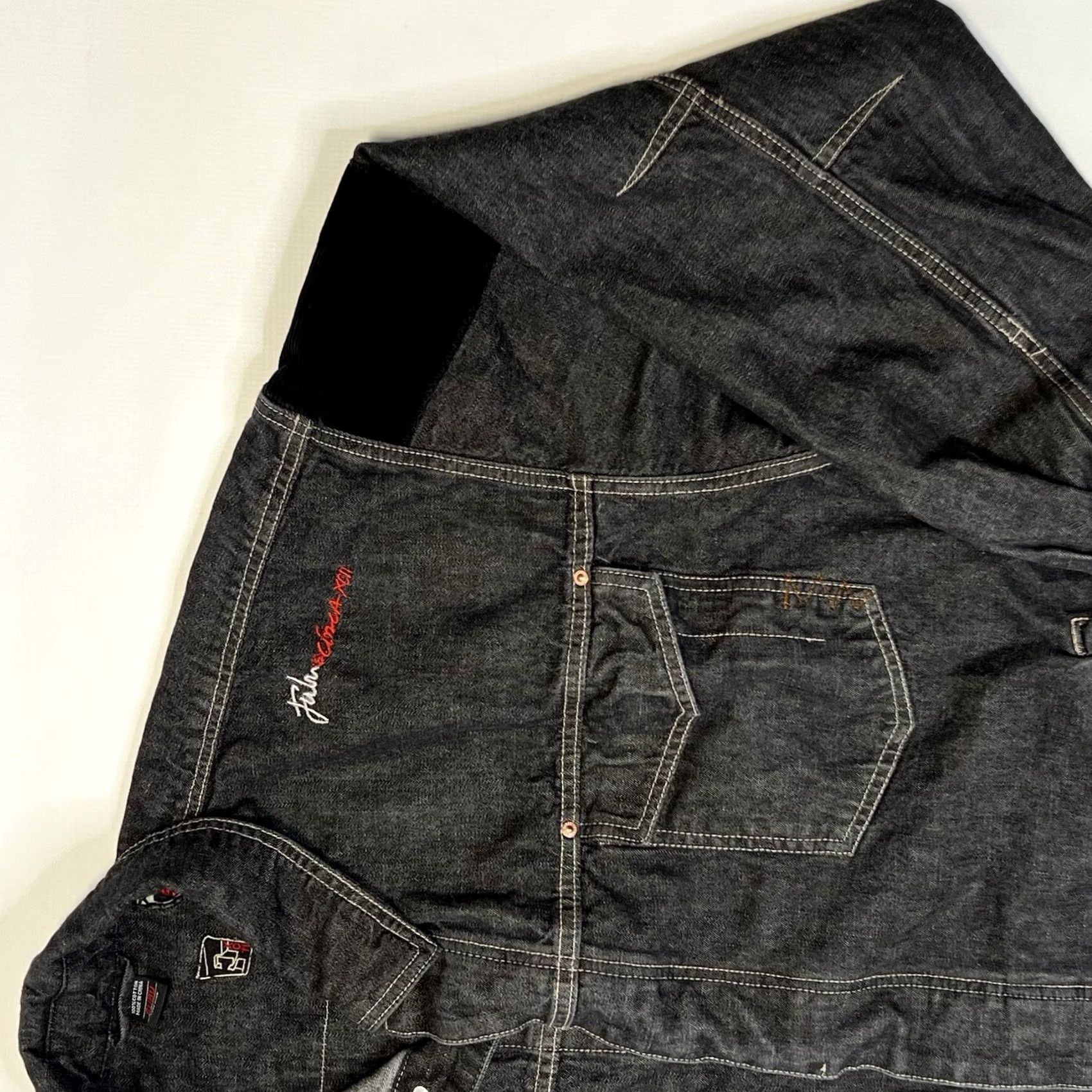 Fubu VINTAGE FUBU Jeans Denim Jacket Mens 2XL Black Hip Hop Oversized Retro Jacket Size US 39 - 4 Thumbnail
