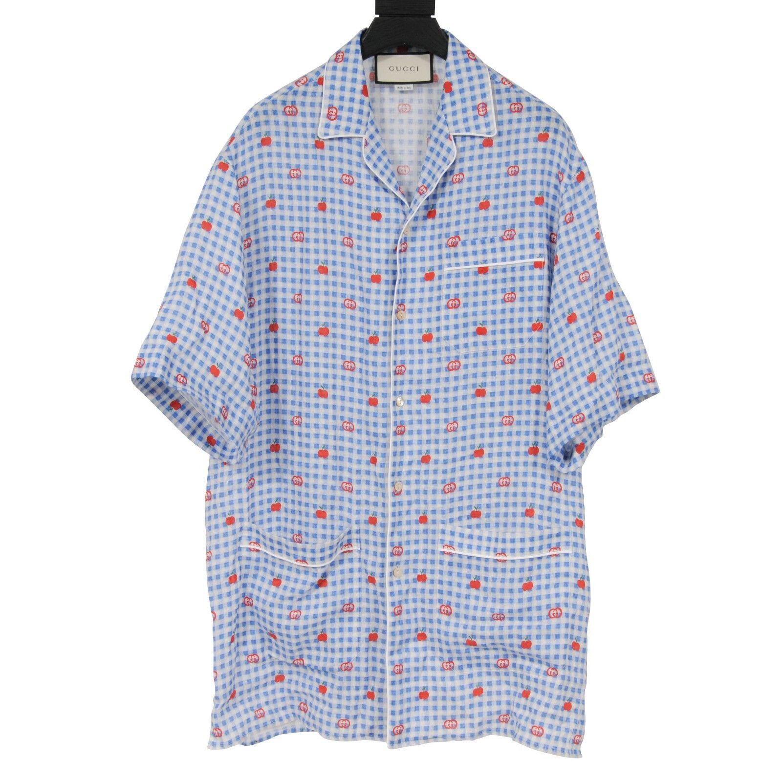 Gucci Pyjama Shirt Gingham Blue Red GG Logo Size US M / EU 48-50 / 2 - 1 Thumbnail