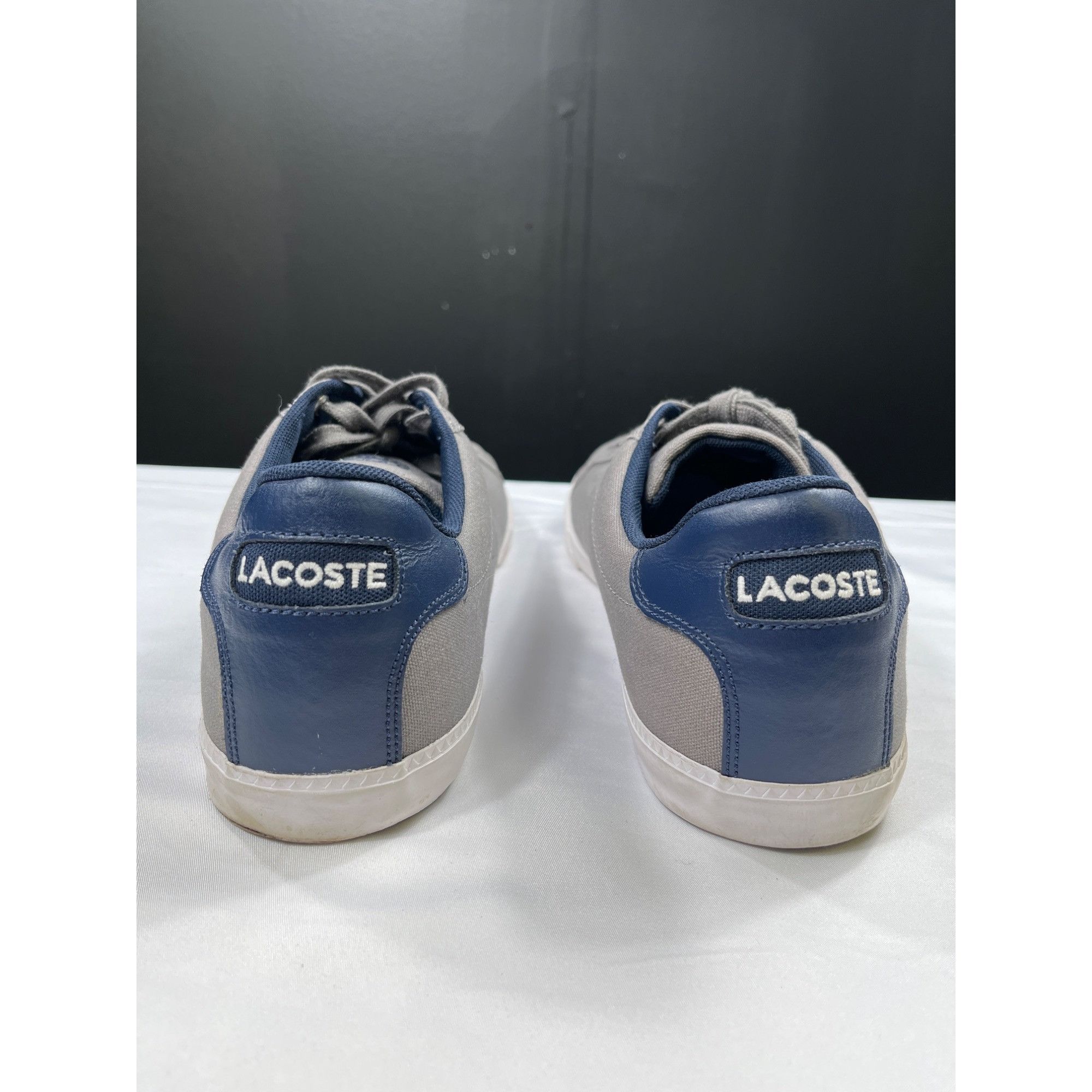 Lacoste Lacoste Mens Grey Canvas Sneakers Size 12 SKU 7449 Size US 12 / EU 45 - 5 Thumbnail