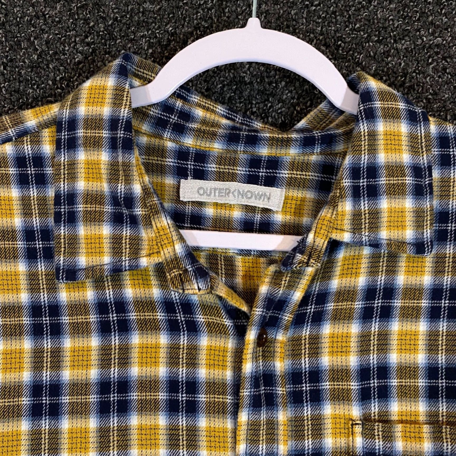 Outerknown Outerknown Shirt Mens Large Yellow Blue Plaid Button Up L/S Outdoors Flannel Size US L / EU 52-54 / 3 - 2 Thumbnail