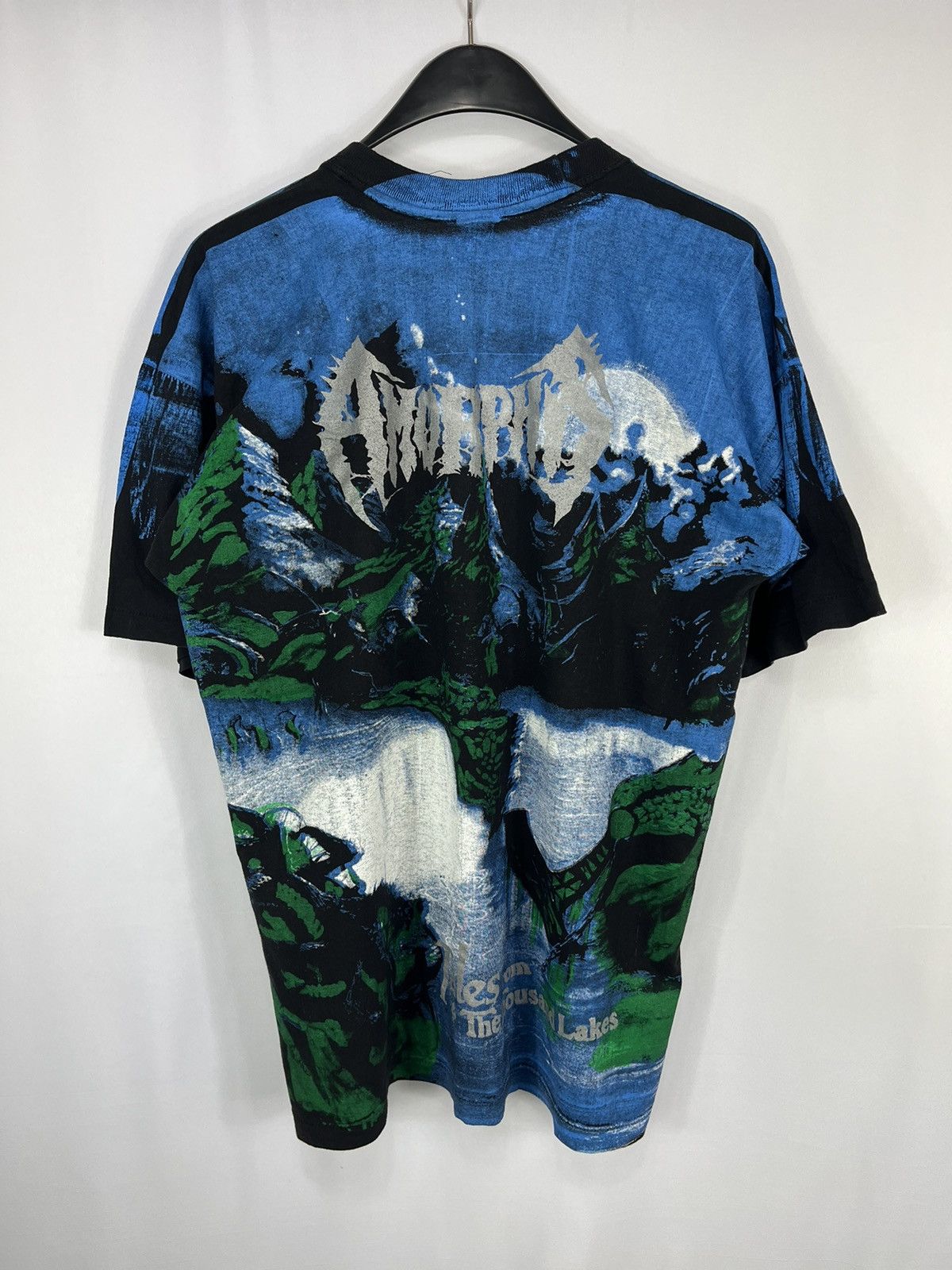 image of Band Tees x Vintage 90's Amorphis “Tales From The Thousand Lakes” Aop T-Shirt in Blue (Size Large)