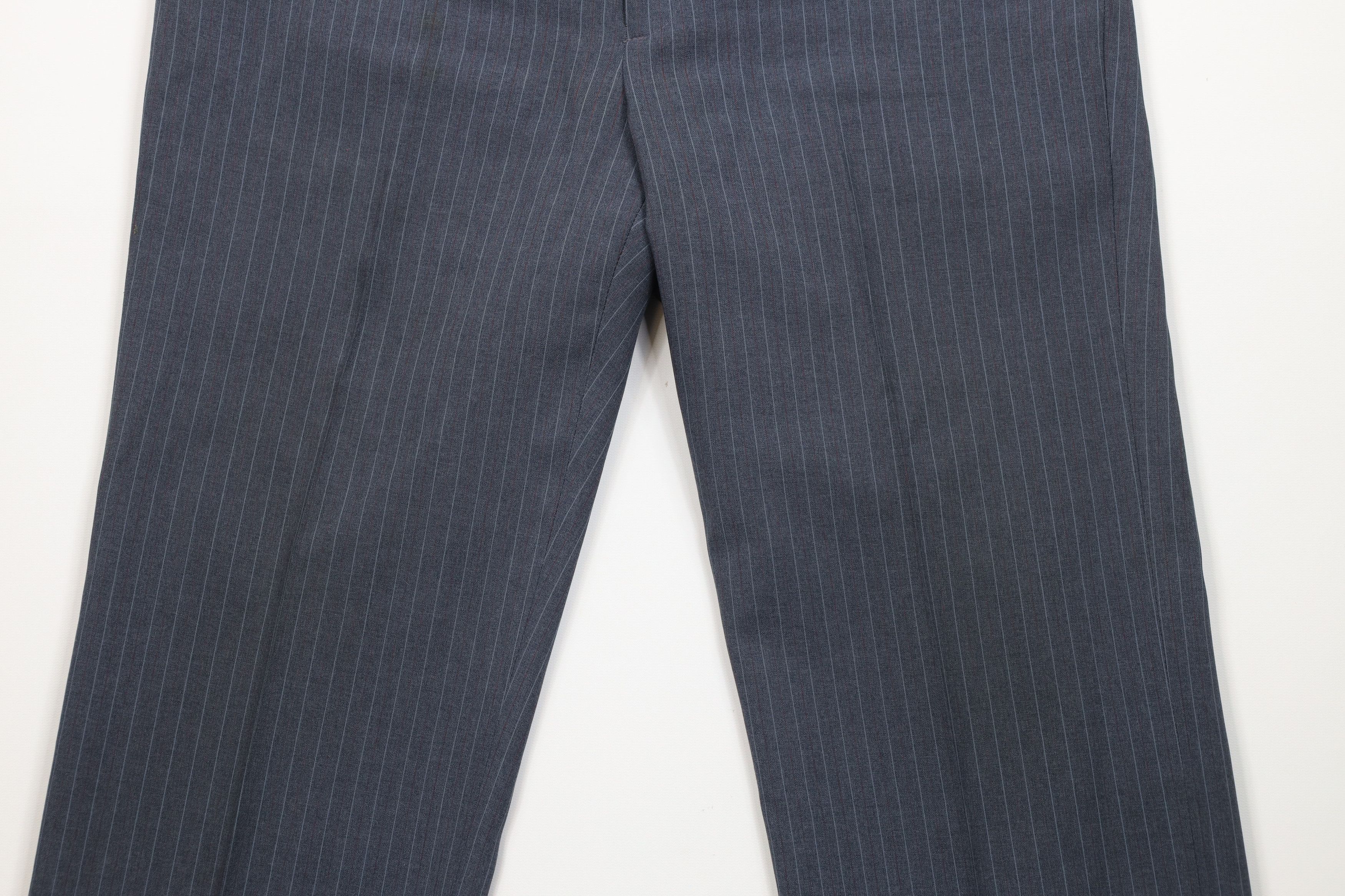 Vintage Vntage 70s Streetwear Pinstriped Knit Wide Leg Chino Pants Size US 34 / EU 50 - 3 Thumbnail