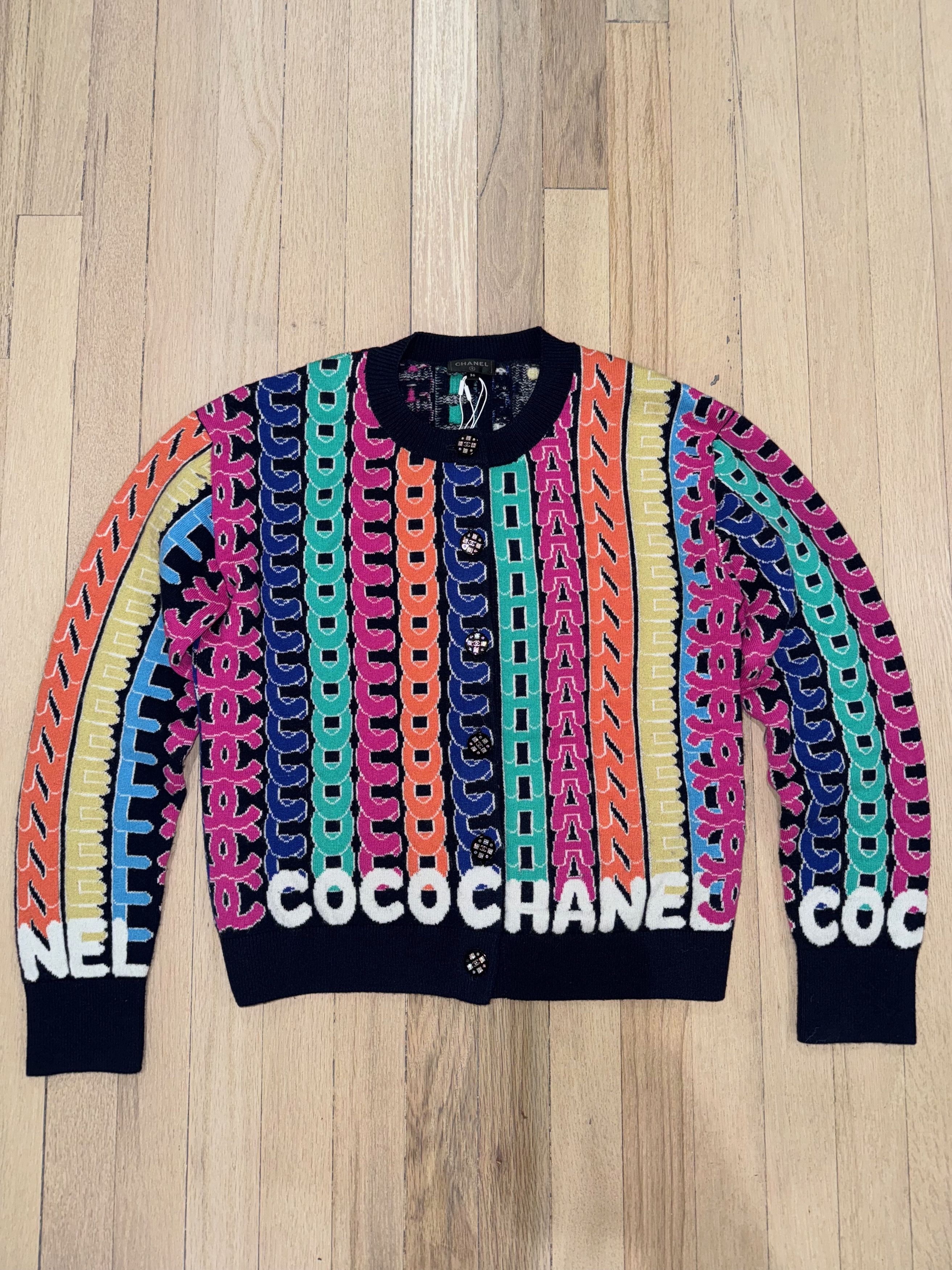 Chanel rainbow sweater best sale