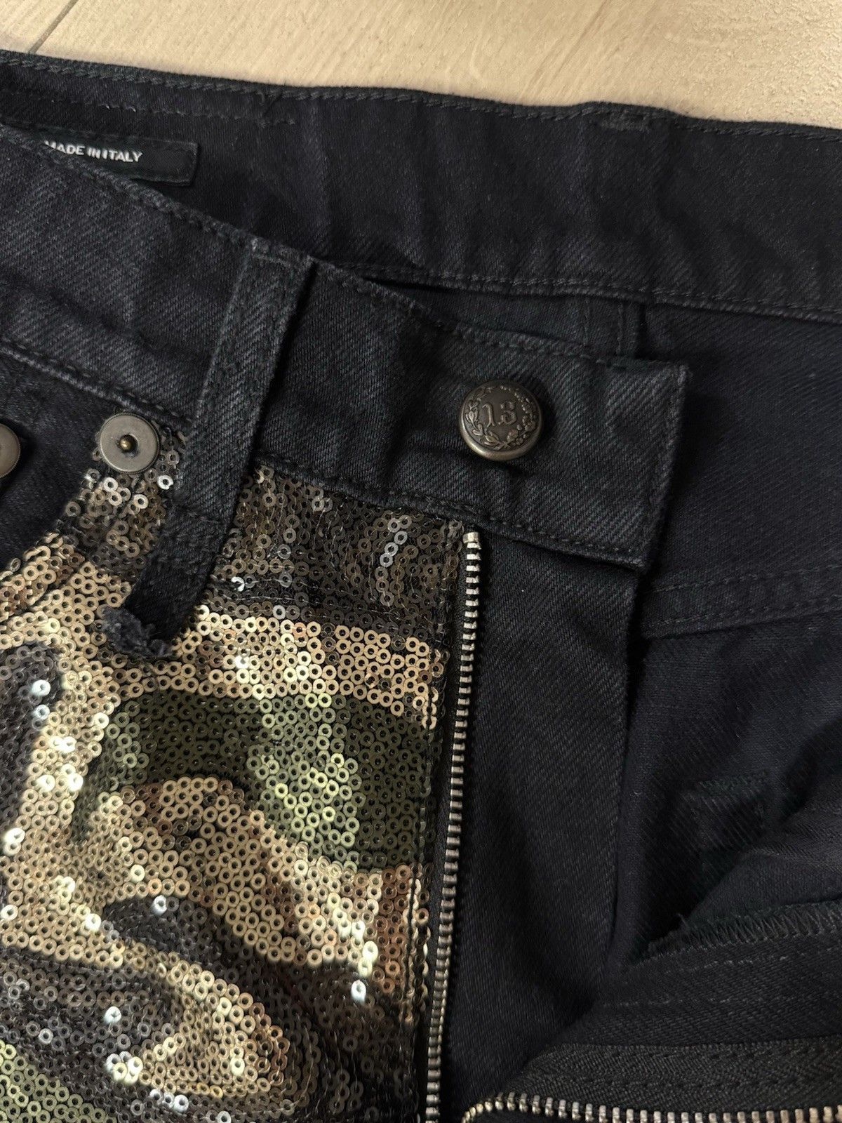 R13 R13 Universe Appean Moana Sequin Denim Camo Boyfriend Jeans Size 25" / US 0 / IT 36 - 12 Thumbnail