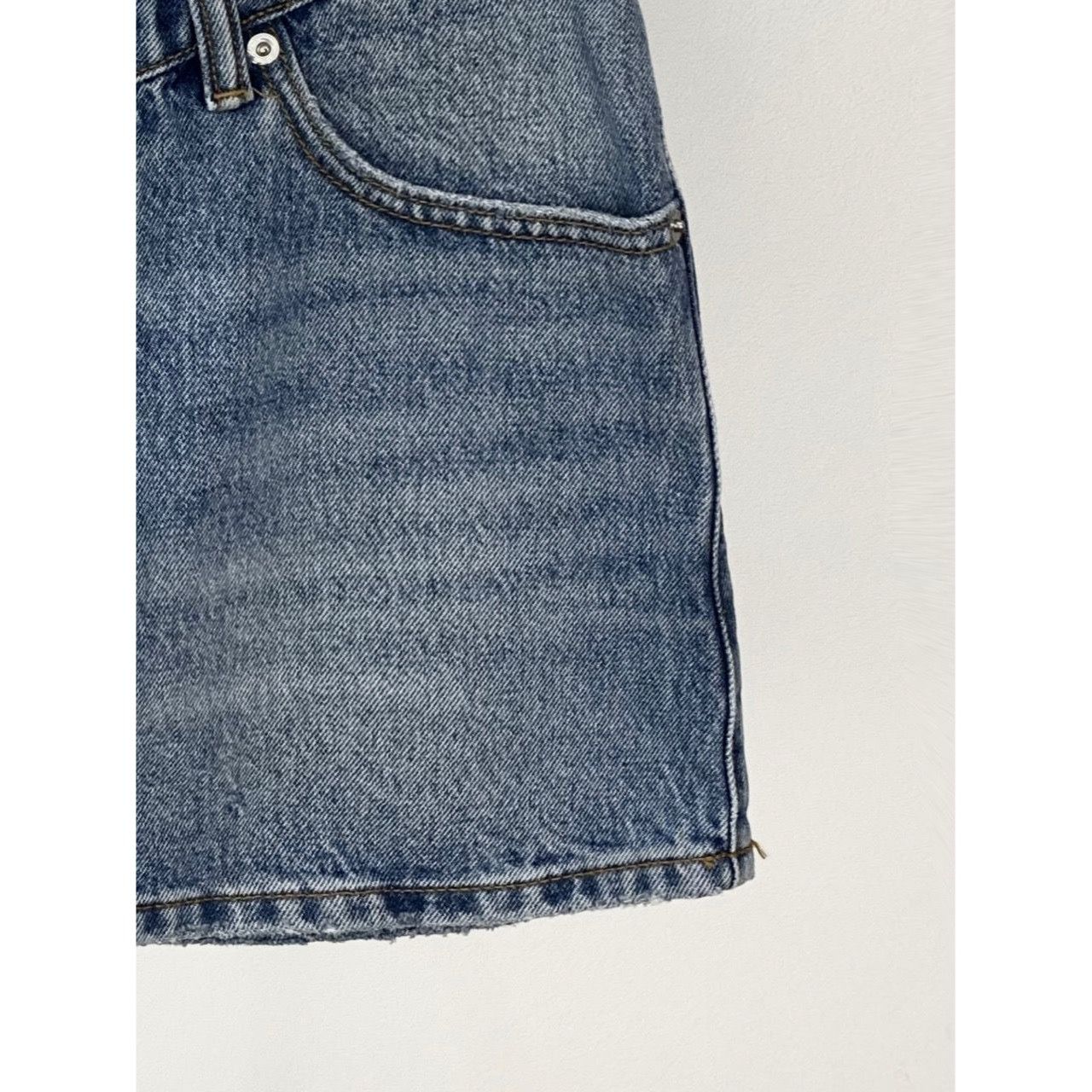 Alexander Wang Alexander Wang Womens Irregular Denim Bikini Skirt Size 26 C Size 26" / US 2 / IT 38 - 5 Thumbnail