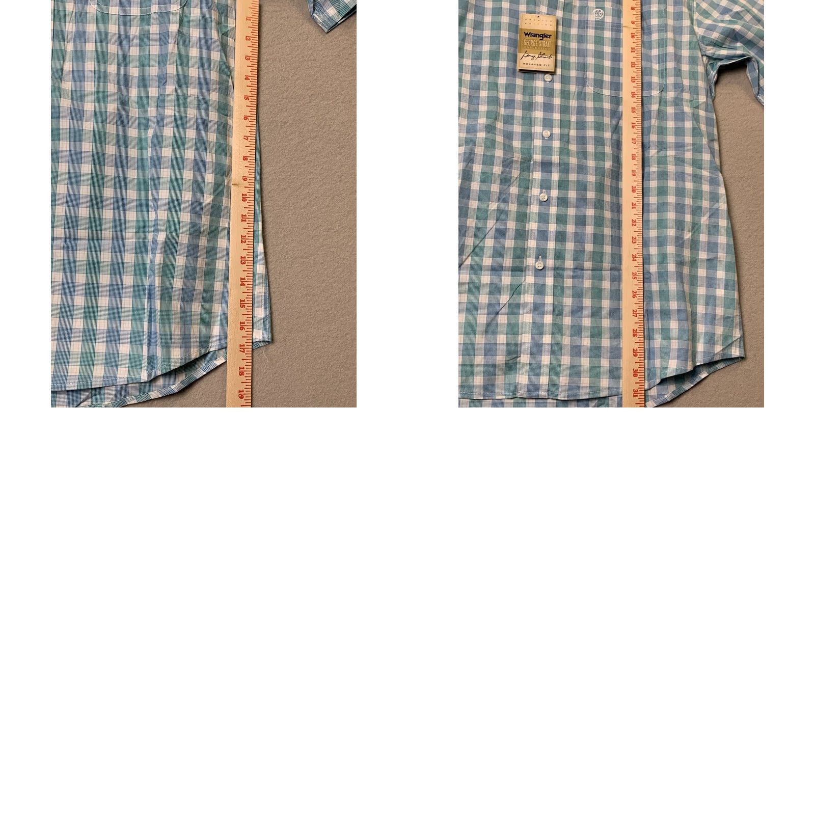 Wrangler Wrangler George Strait Button-Up Shirt Mens Large Blue/White Plaid Cowboy Western Casual Workwear Size US L / EU 52-54 / 3 - 8 Thumbnail