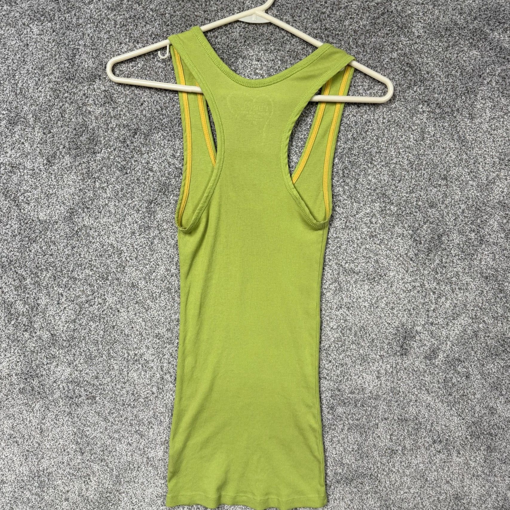 Vintage VINTAGE rue21 Tank Top Juniors M Neon Green Streetwear Y2K Neon Layering Casual Sleeveless Scoop Neck Ribbed Knit Long Body Width 29 in Size M / US 6-8 / IT 42-44 - 7 Thumbnail