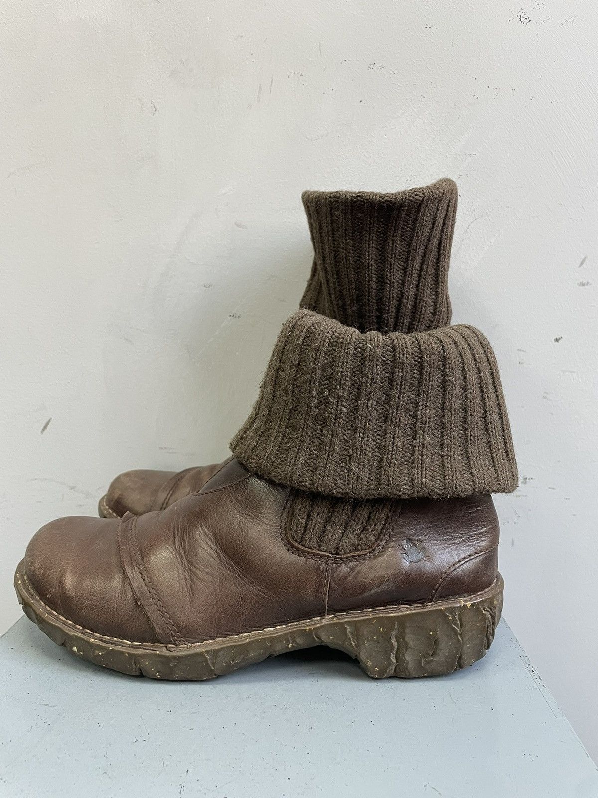 New Rock Avant garde style Brown Leather Boots Casual Style japanese Size US 8 / EU 41 - 6 Thumbnail