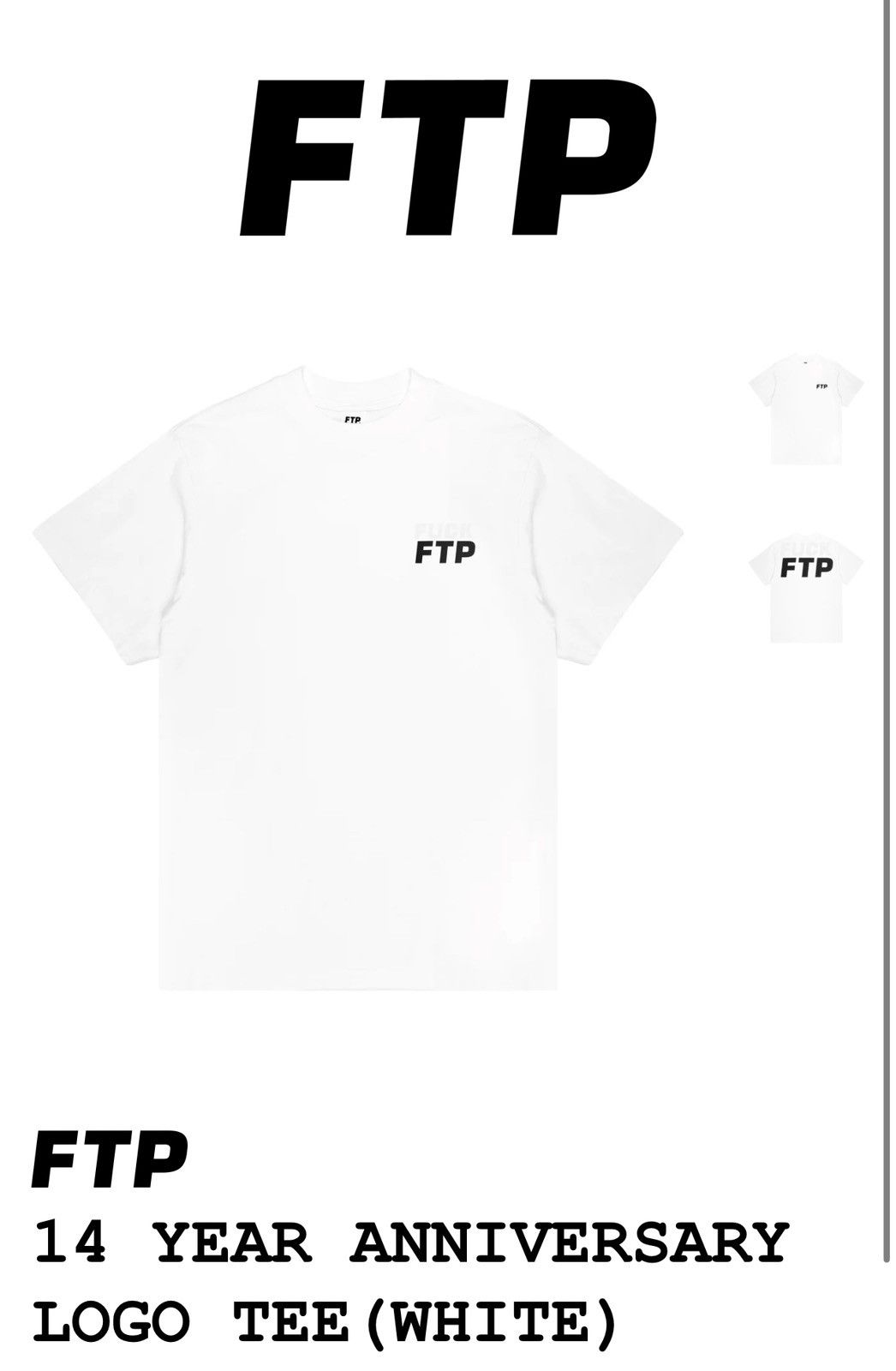 Fuck The Population Ftp 14 anniversary white tee xl Size US XL / EU 56 / 4 - 3 Thumbnail