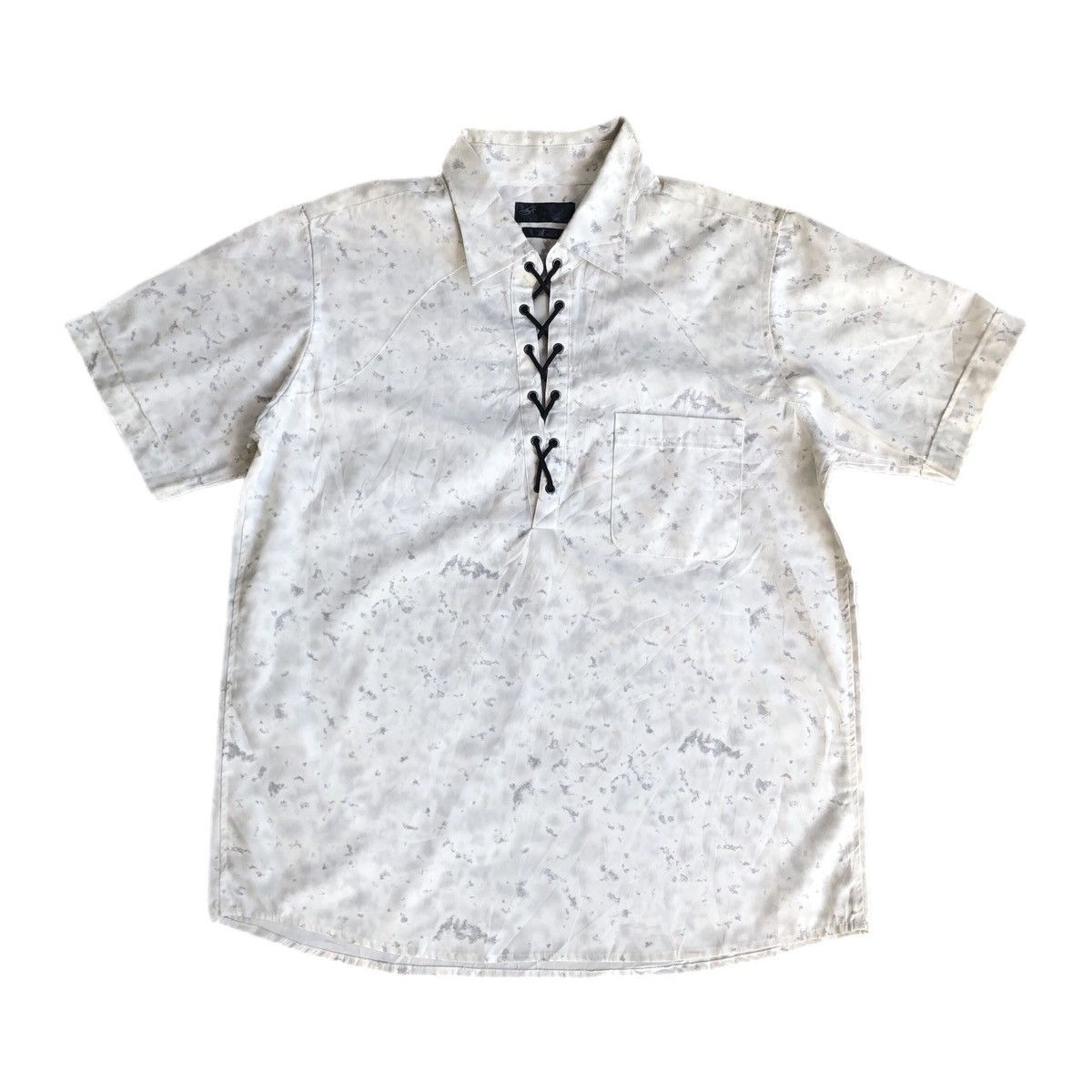 Japanese Brand Movebare Lace Up Tie Dye Shirt Size US M / EU 48-50 / 2 - 1 Thumbnail