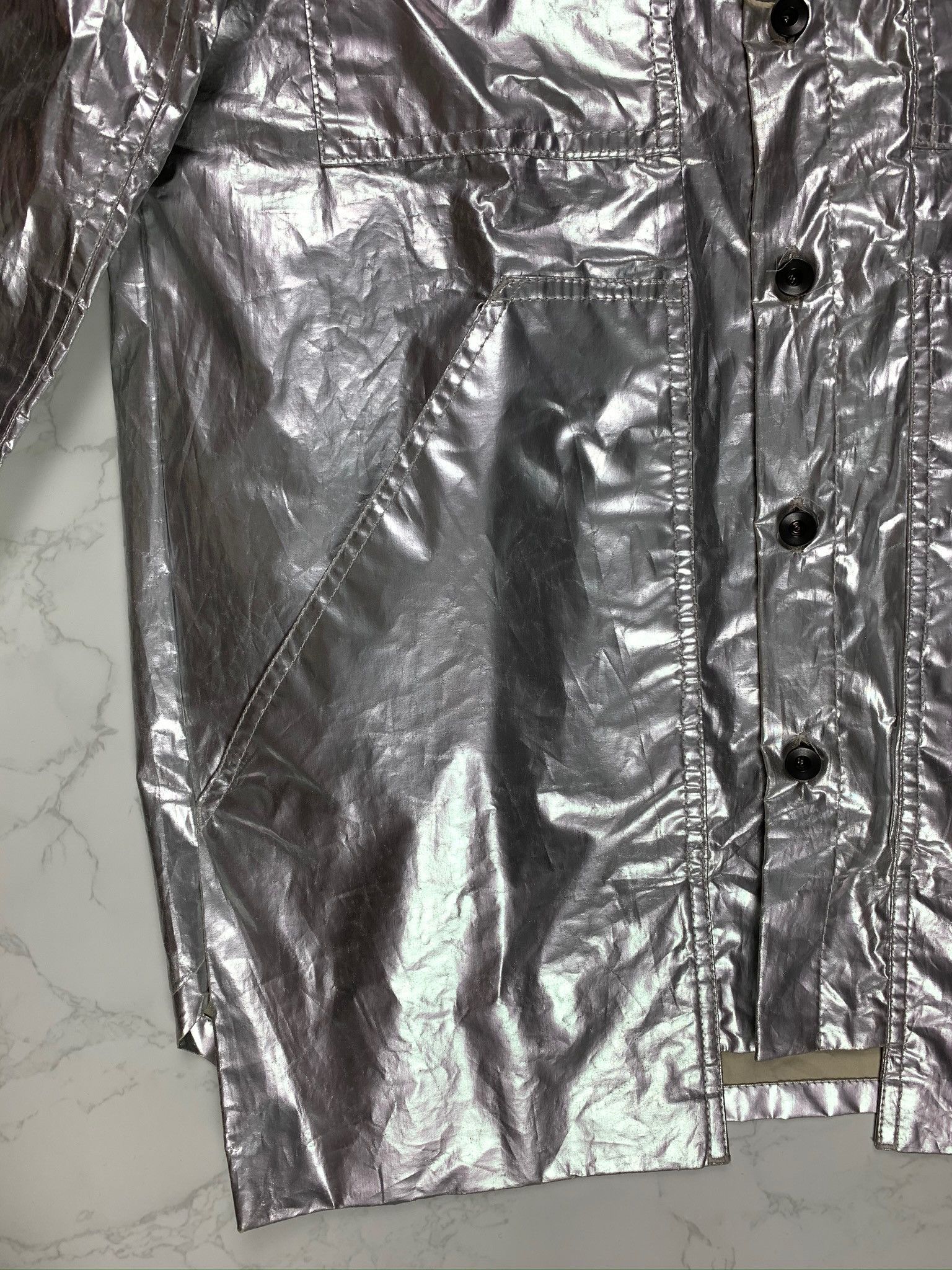 Rick Owens × Rick Owens Drkshdw 🔥80% OFF🔥 Rick Owens Silver Cargo Pocket Overshirt Size US XS / EU 42 / 0 - 10 Thumbnail