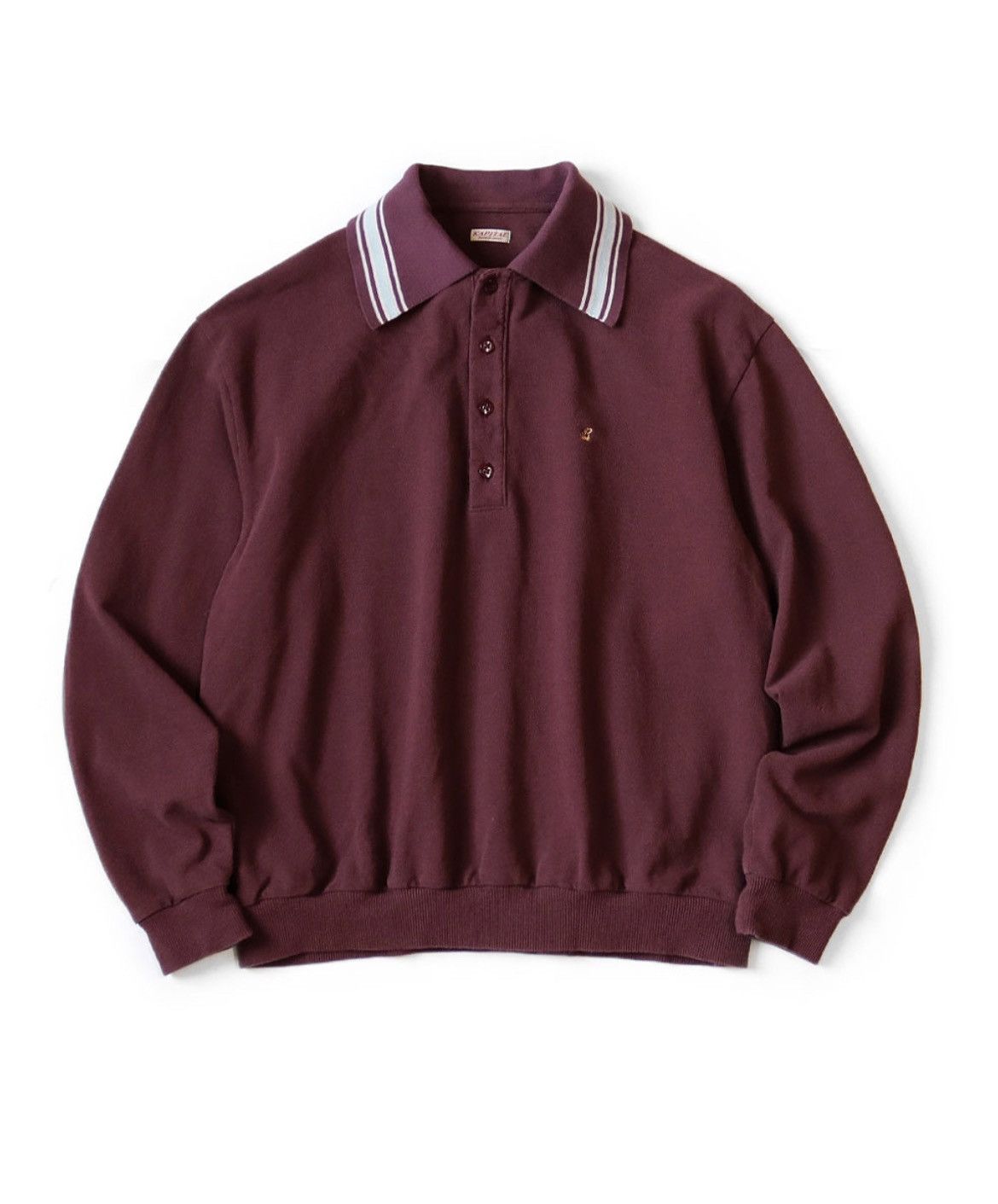 image of Kapital Kanoko Rangle Color Retro Polo Shirt Size 2 in Burgandy, Men's