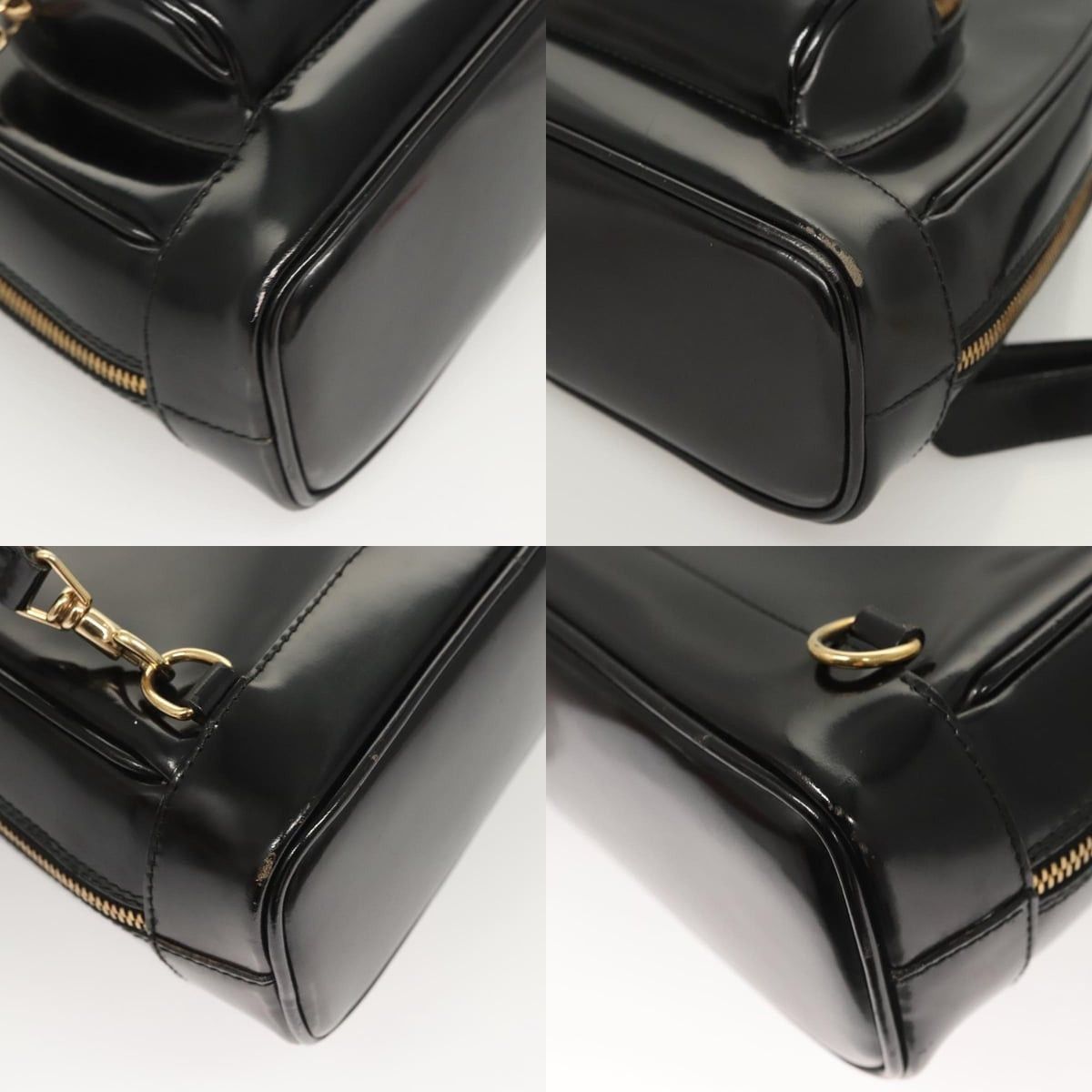 Gucci GUCCI Bamboo Shoulder Bag Enamel Black Gold 007 2113 007 Size ONE SIZE - 10 Thumbnail