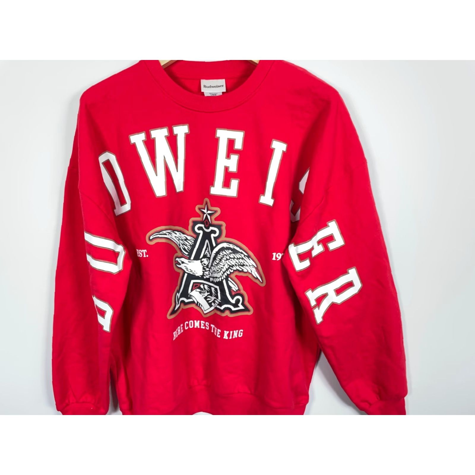 Budweiser Budweiser Sweatshirt Adult Large Red King of Beers Retro Spell Out Crewneck Logo Shirt Size US L / EU 52-54 / 3 - 4 Thumbnail
