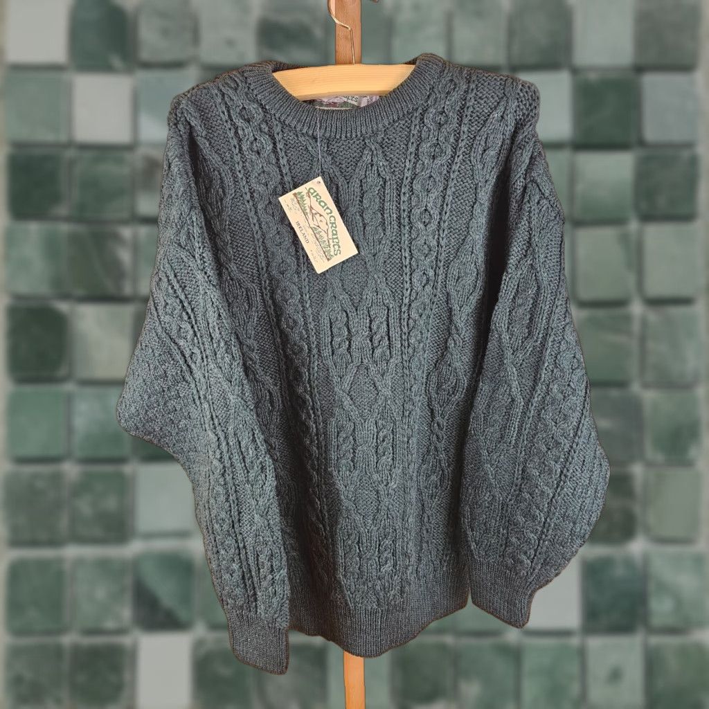 Vintage VINTAGE ARAN CRAFTS IRELAND GREEN CABLE WOOL SWEATER 2XL NWT Mens Pullover Size XXLARGE XS? Size US XXL / EU 58 / 5 - 1 Thumbnail