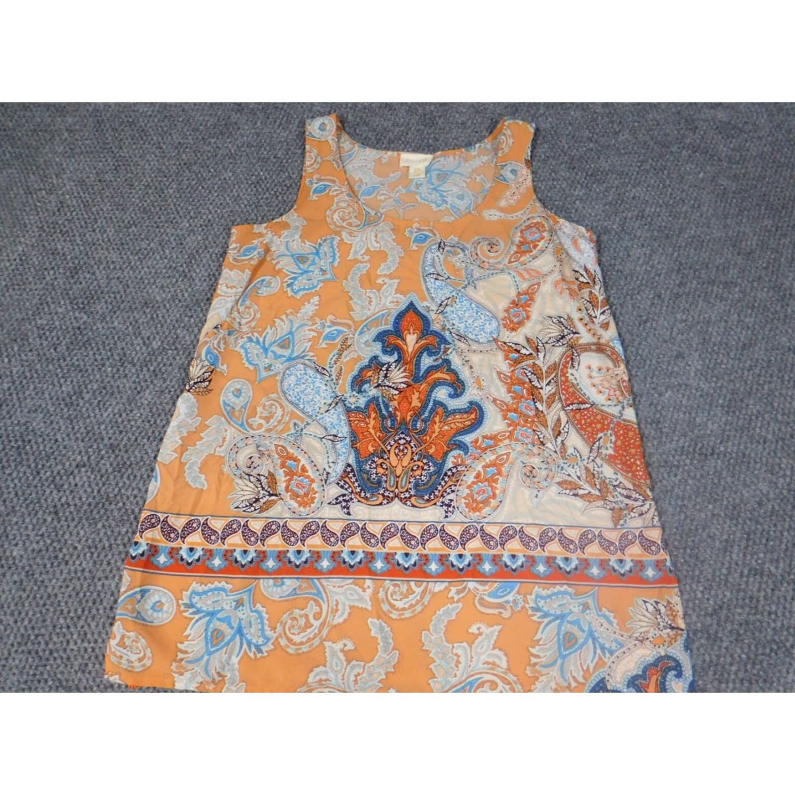 Vintage Lucy & Laurel Blouse Womens S Orange Floral Crew Neck Sleeveless Pullover Button Casual Size S / US 4 / IT 40 - 2 Thumbnail