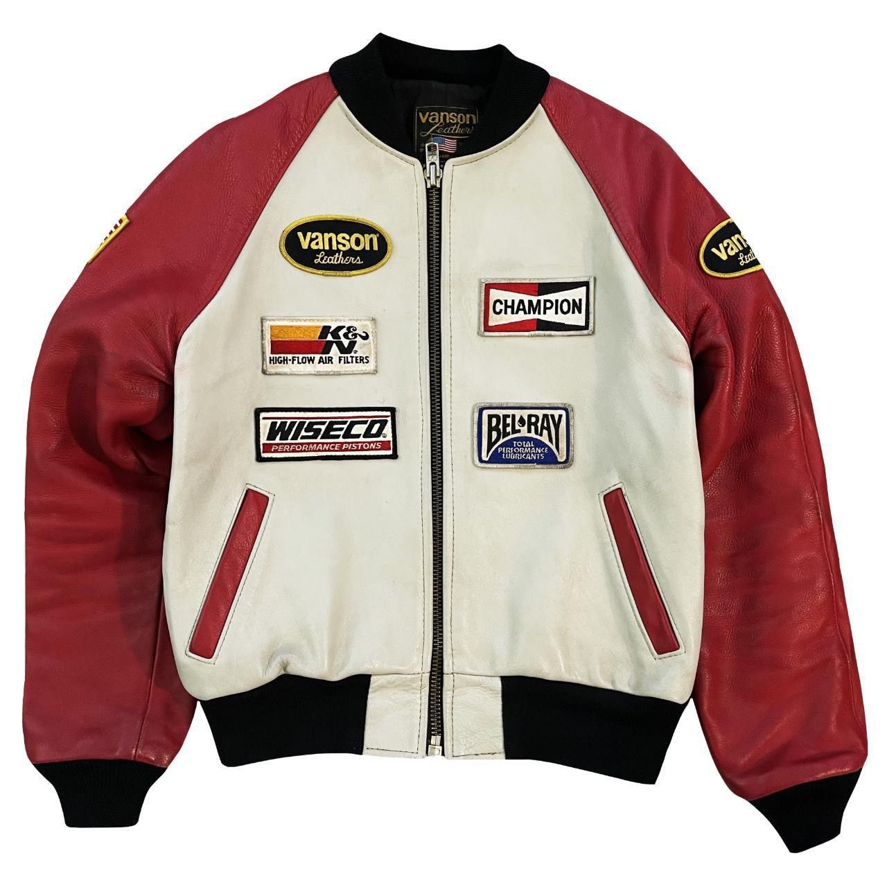 Vanson Leathers Vanson Leathers Race Team Leather Bomber Jacket Size US S / EU 44-46 / 1 - 1 Thumbnail