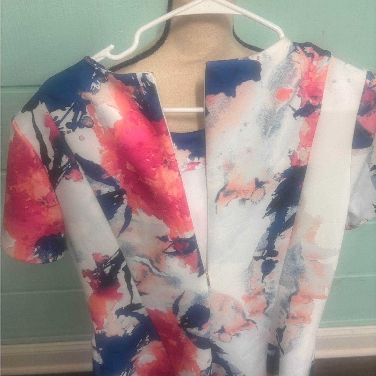 DKNY DKNY Floral Abstract Print Sheath Dress Size 14 Short Sleeve Size XL / US 12-14 / IT 48-50 - 4 Thumbnail