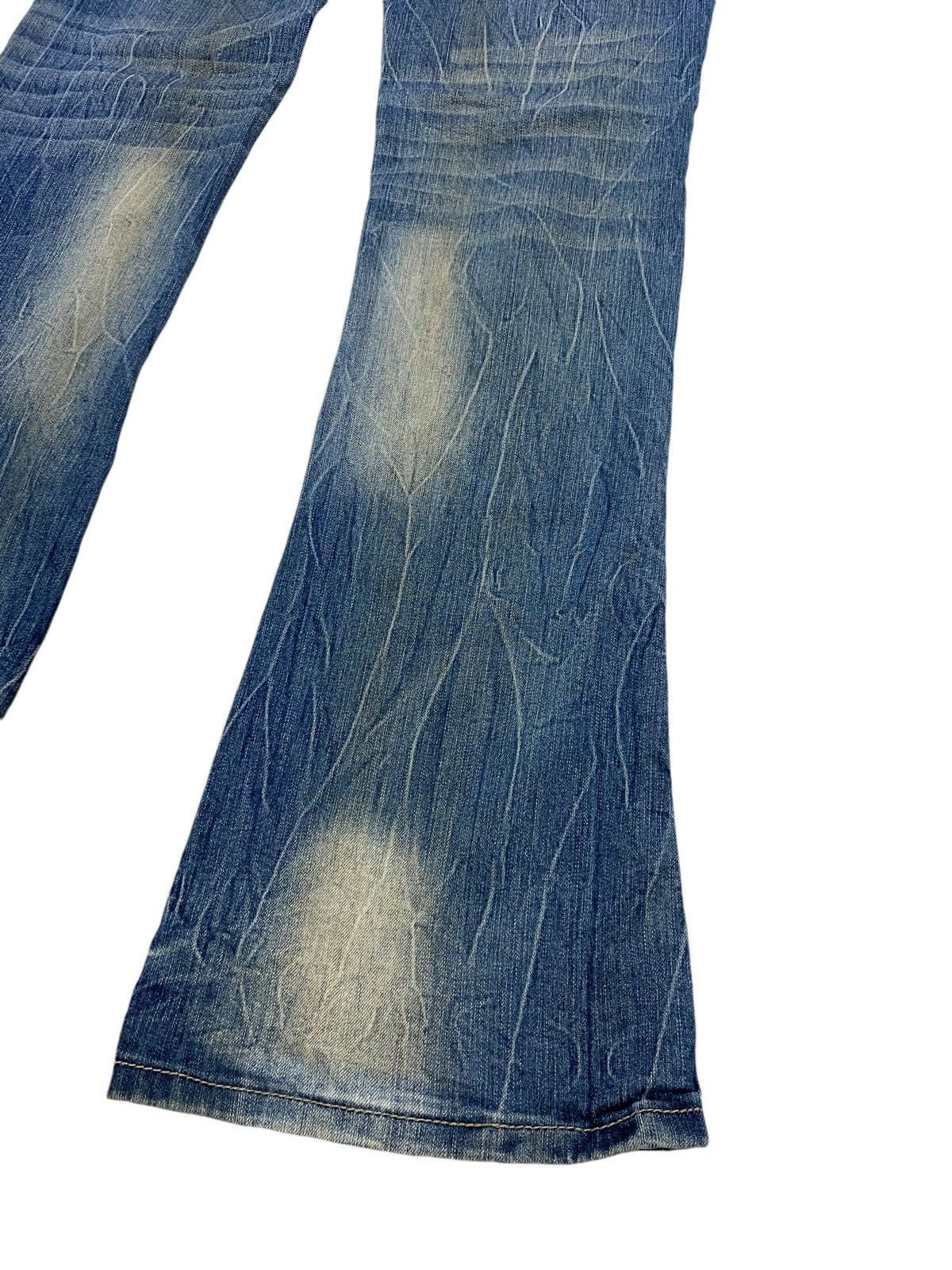 If Six Was Nine × Japanese Brand × Le Grande Bleu (L.G.B.) Flare Bongo Denim Japan Mud Washed Distress Emblishh Clawn Size US 31 - 12 Thumbnail