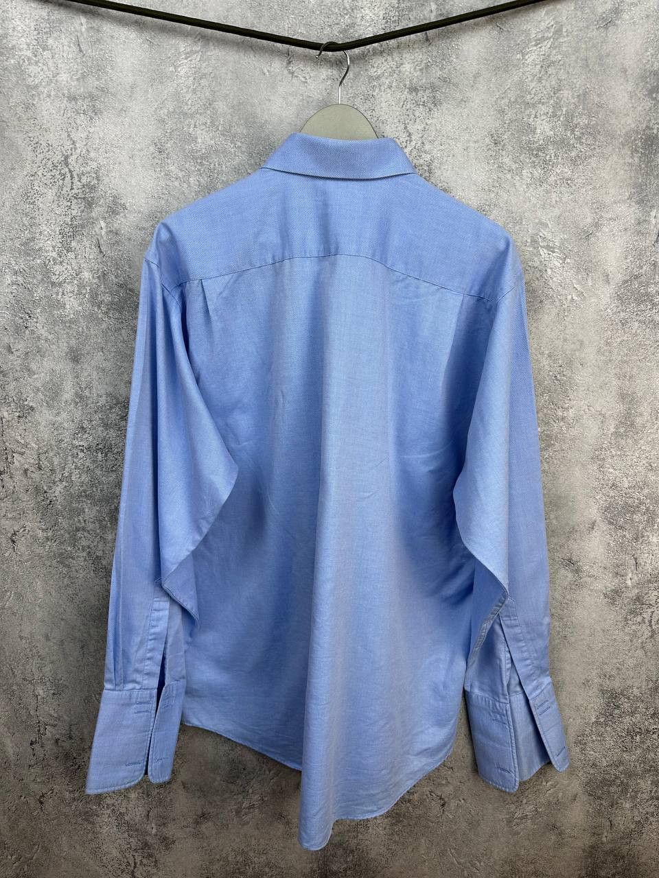 Balmain Balmain Paris Button Up Dress Shirt Micro Stripe Blue LS Size US XL / EU 56 / 4 - 2 Thumbnail