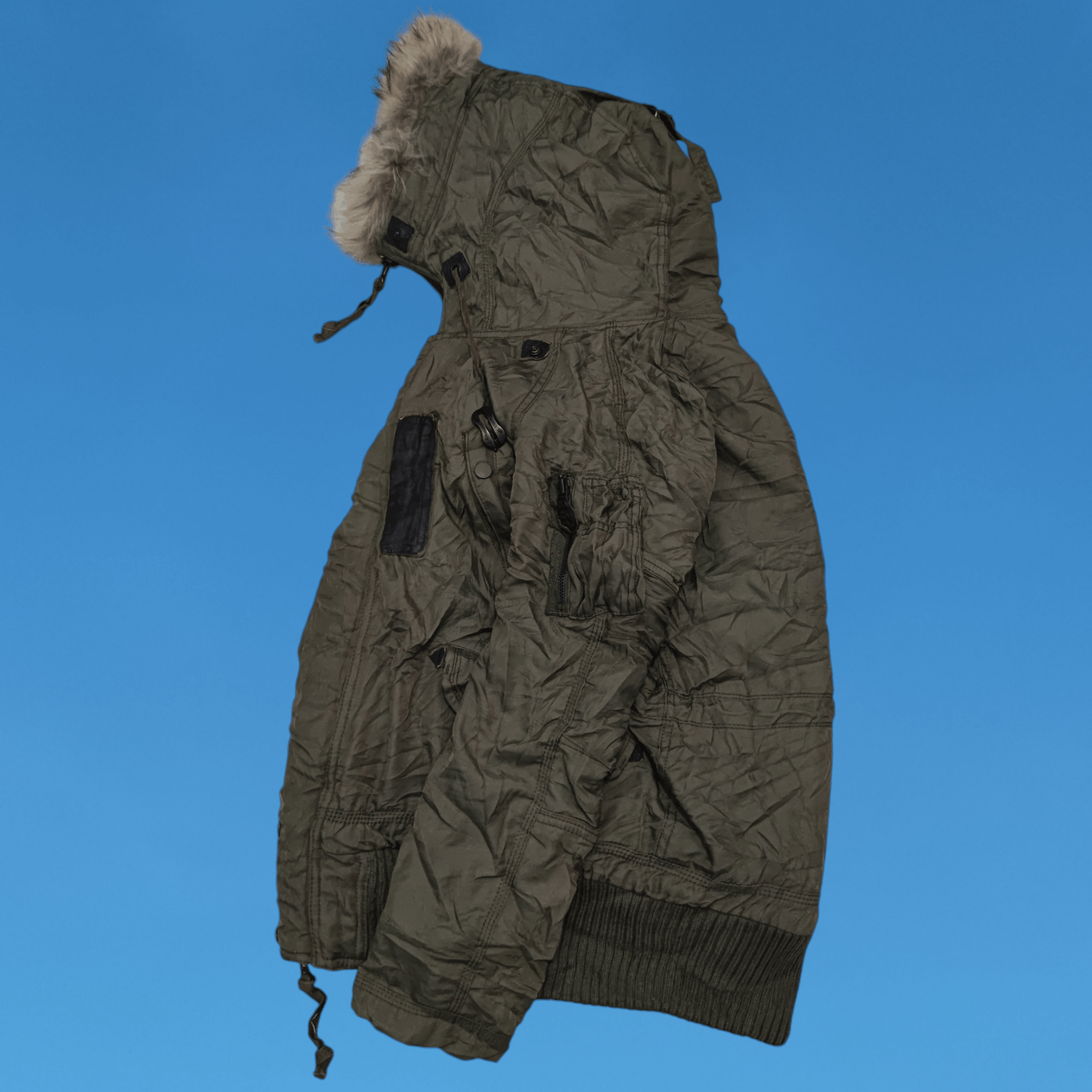 If Six Was Nine 2000s Japanese Brand G.O.A Racoon Fur Hoodie Military Jacket Size US M / EU 48-50 / 2 - 3 Thumbnail