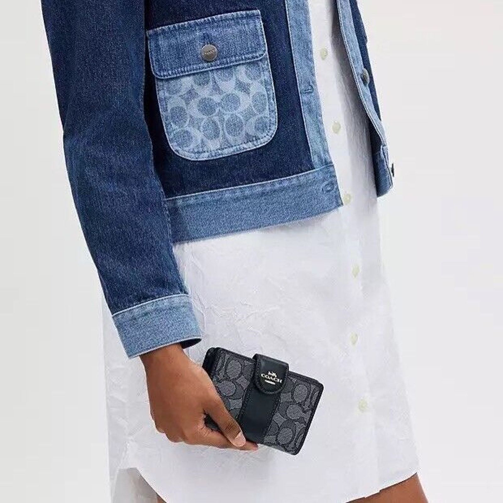 Coach NWT Coach CU987 Medium Corner Zip Wallet Midnight Navy Size ONE SIZE - 7 Thumbnail