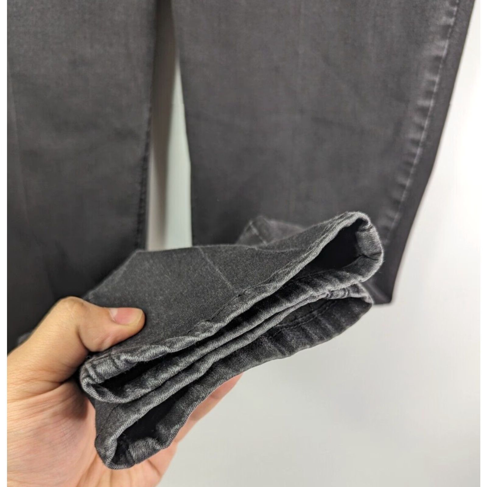 Vintage Democracy Jeans Women's 12 Black Denim Skinny Elastic Waist Belts Loops Pockets Zipper Logo Button Mid Rise Cotton Blend Lycra Spandex Size 34" / US 12 / IT 48 - 3 Thumbnail