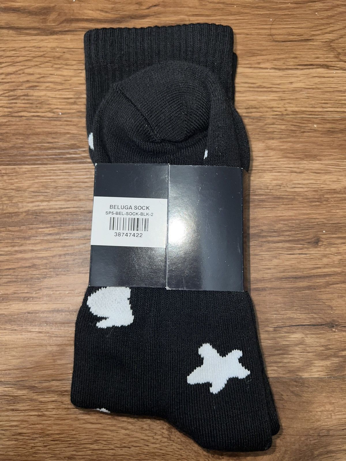 Sp5der Spider worldwide Sp5der Beluga black and white socks Size ONE SIZE - 2 Thumbnail
