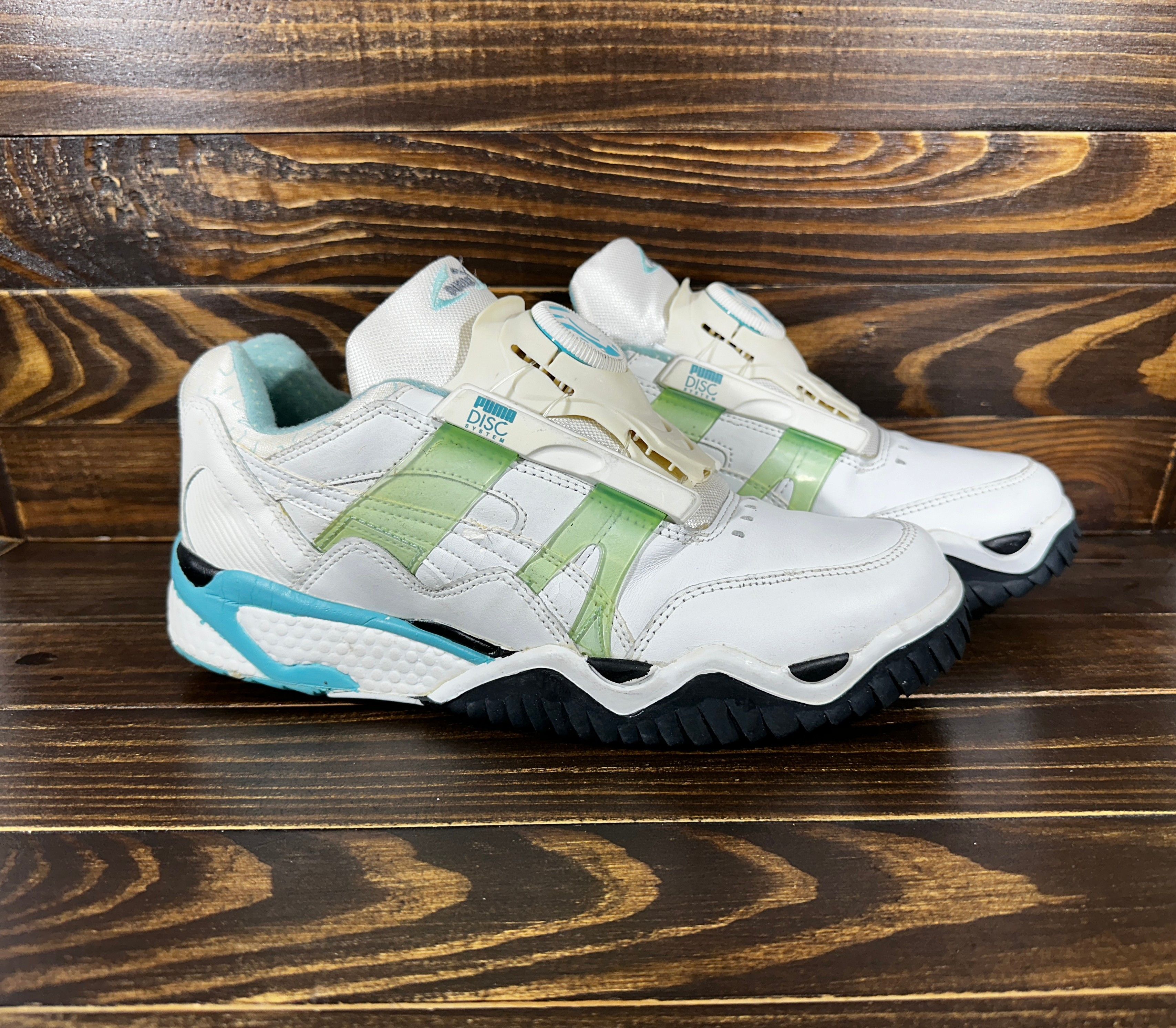 Puma Vintage Vintage Puma Disc System 1993 Women s White Leather Sneakers Grailed