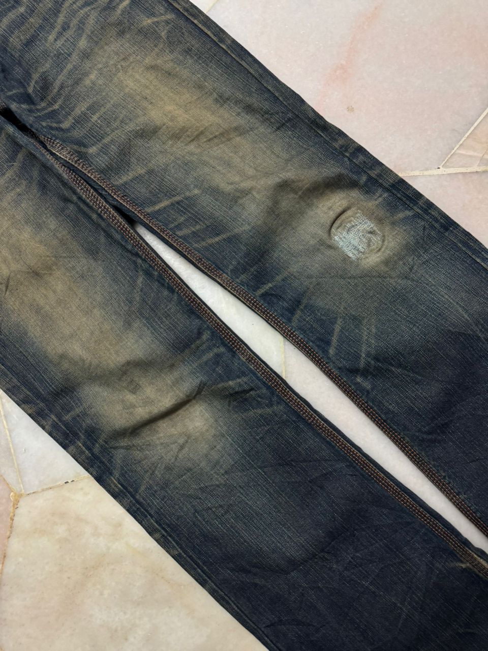 Edwin 💥Flare💥Vintage Edwin Buckle Back Sick Rusty Mudwash Distress Size US 31 - 7 Thumbnail