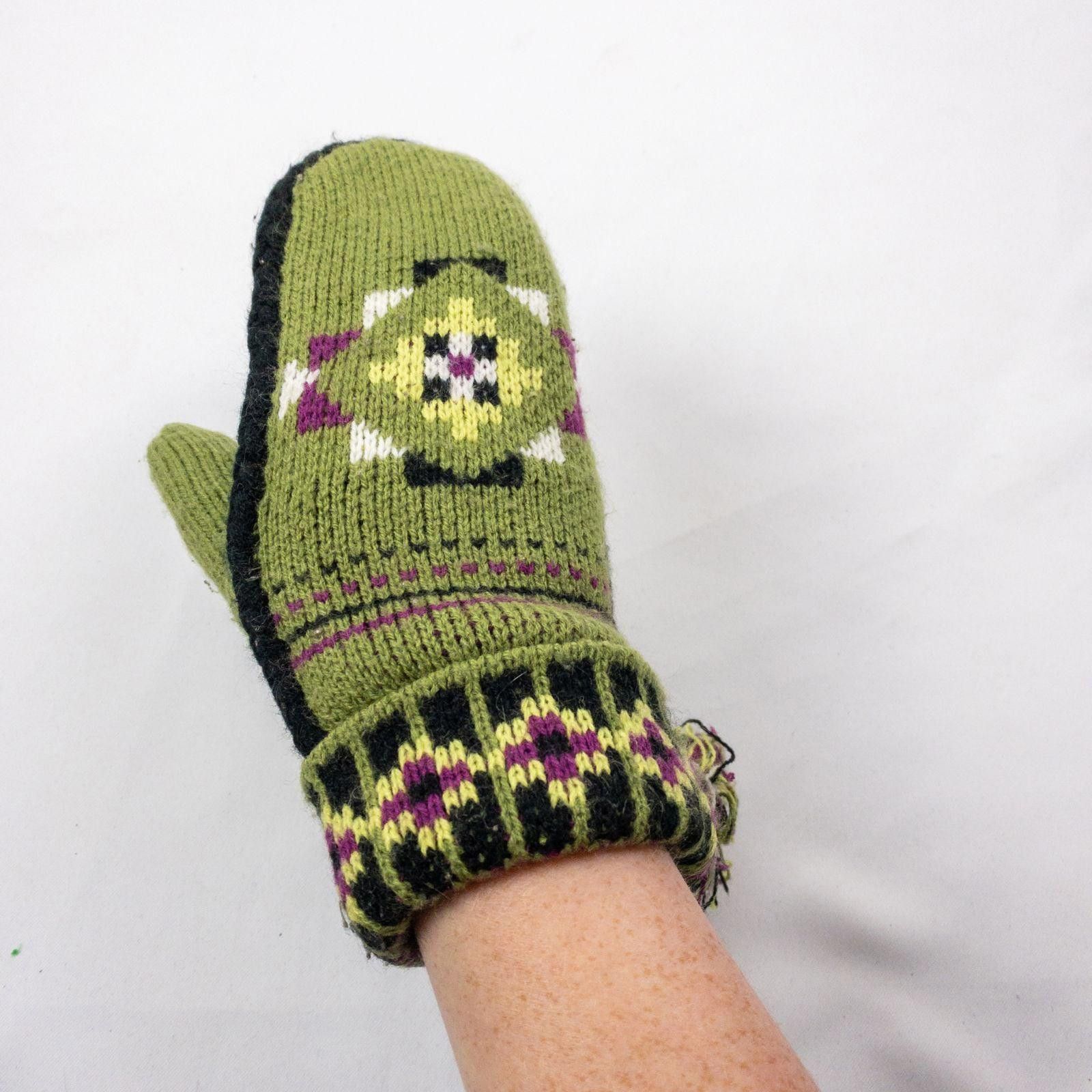 Other Anthropologie Green Patterned Mittens Womens One Size Size ONE SIZE - 2 Thumbnail