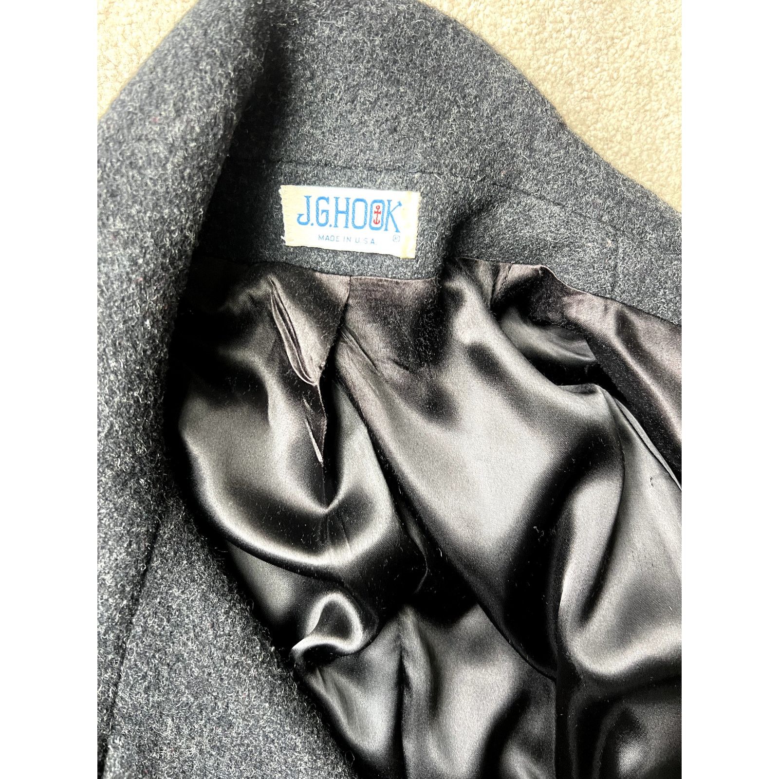 Other Vintage J.G. Hook gray 100% wool double-breasted coat size M Size M / US 6-8 / IT 42-44 - 6 Thumbnail