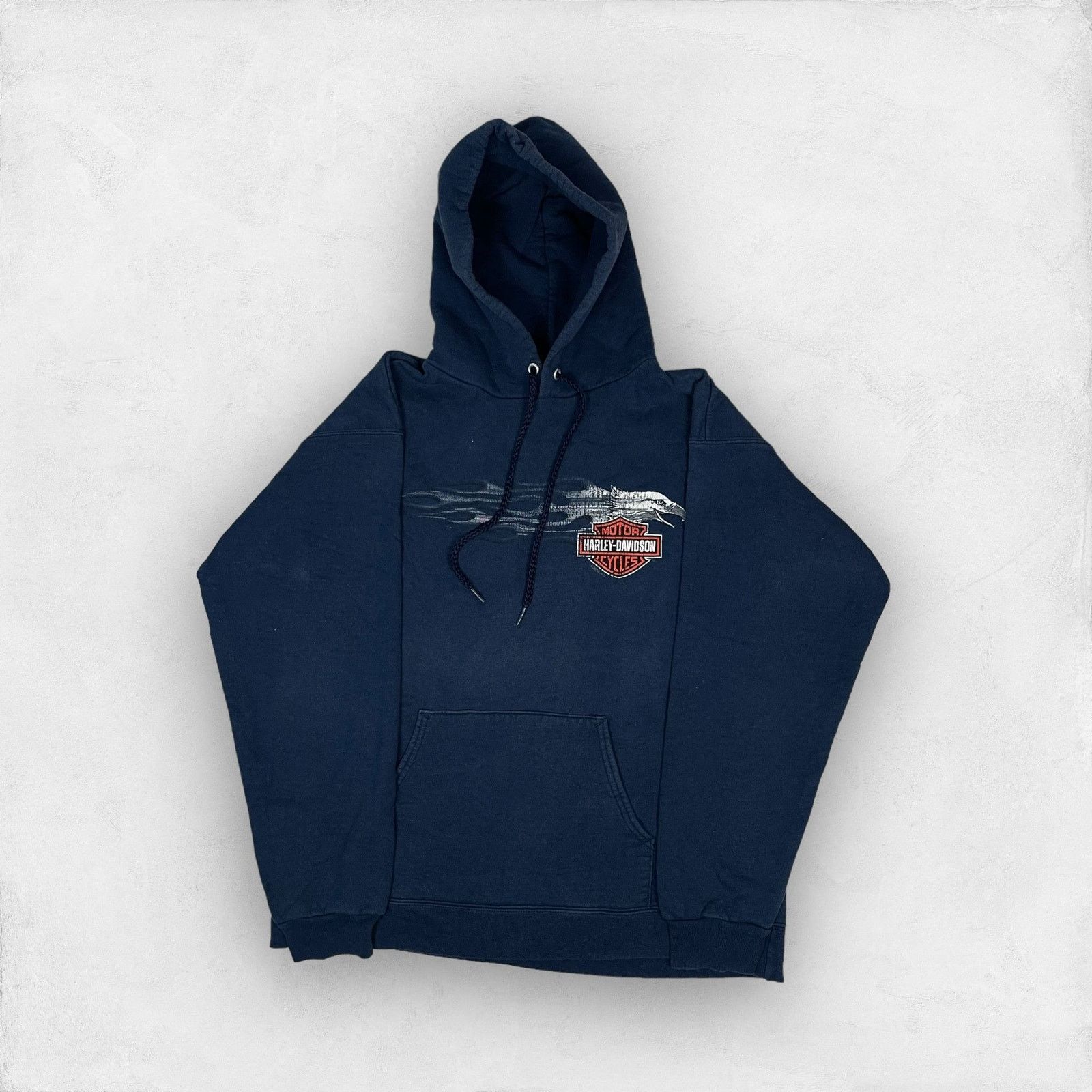 Harley Davidson × Vintage Harley-Davidson Men's Blue Cotton Full Zip Hoodie S (34-36) Size US S / EU 44-46 / 1 - 1 Thumbnail